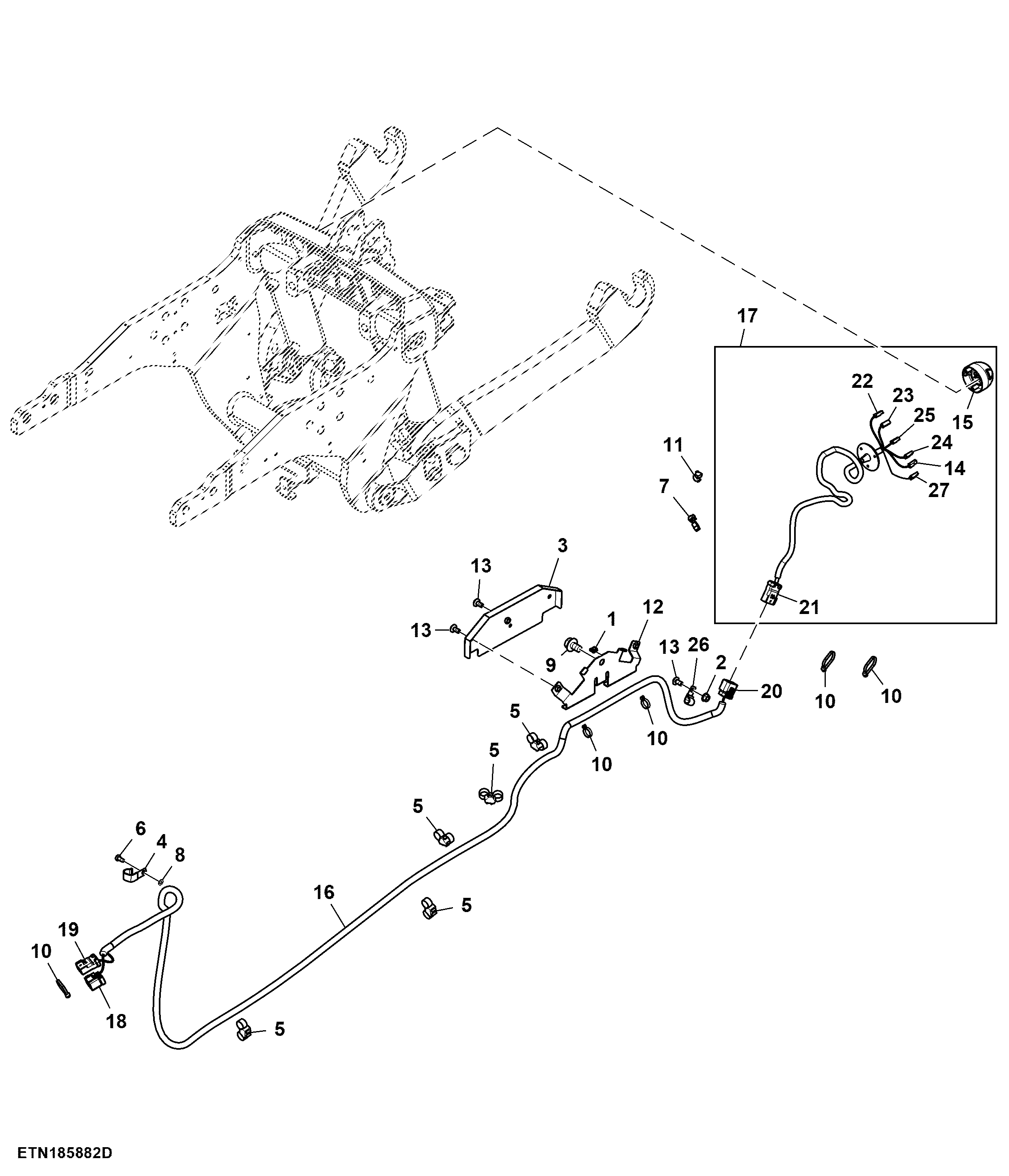 Wiring Harness, Electric Socket, 7-Pin, Front Hitch