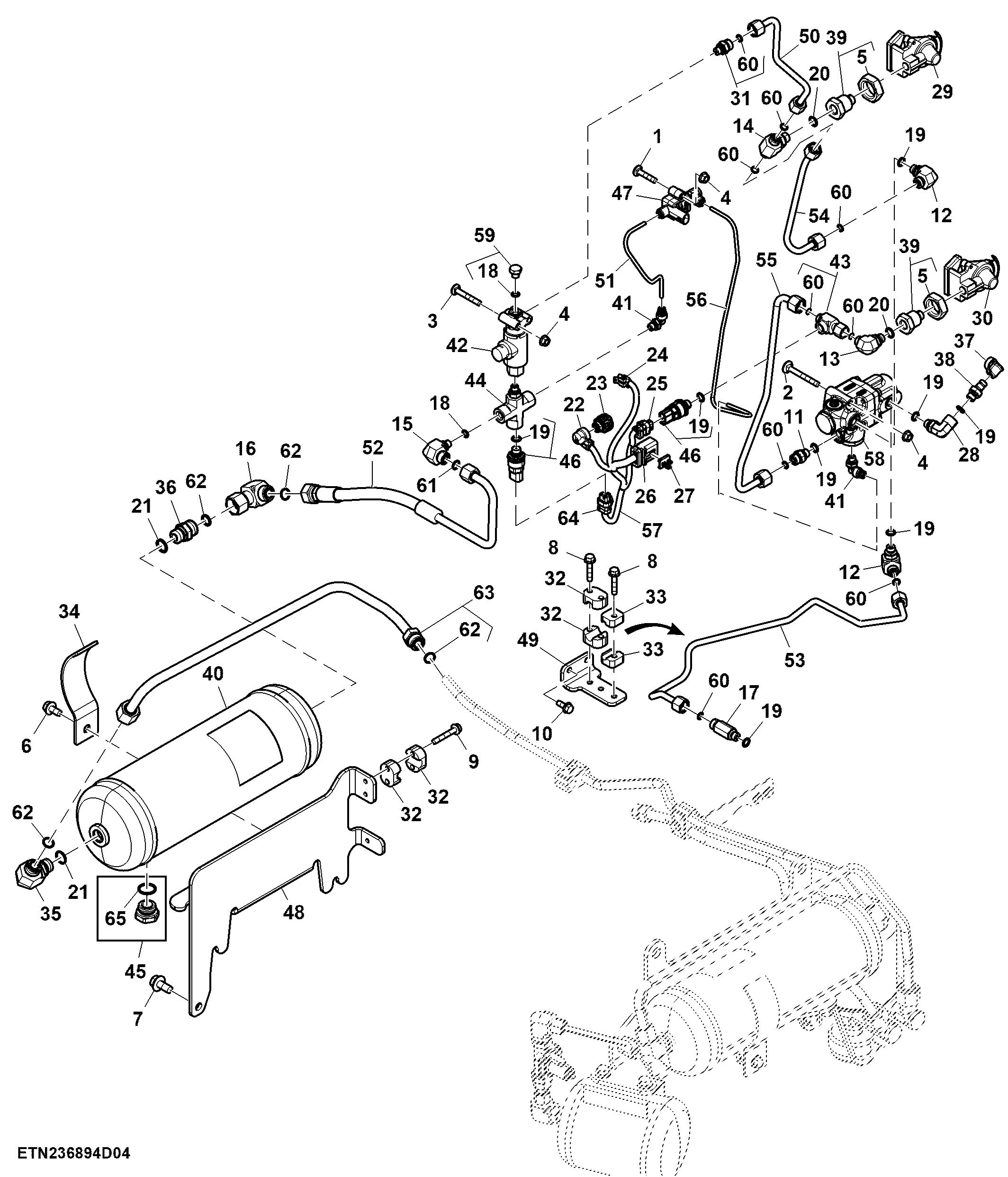 Pneumatic Trailer Brake Assembly (1/2) (071001 - )