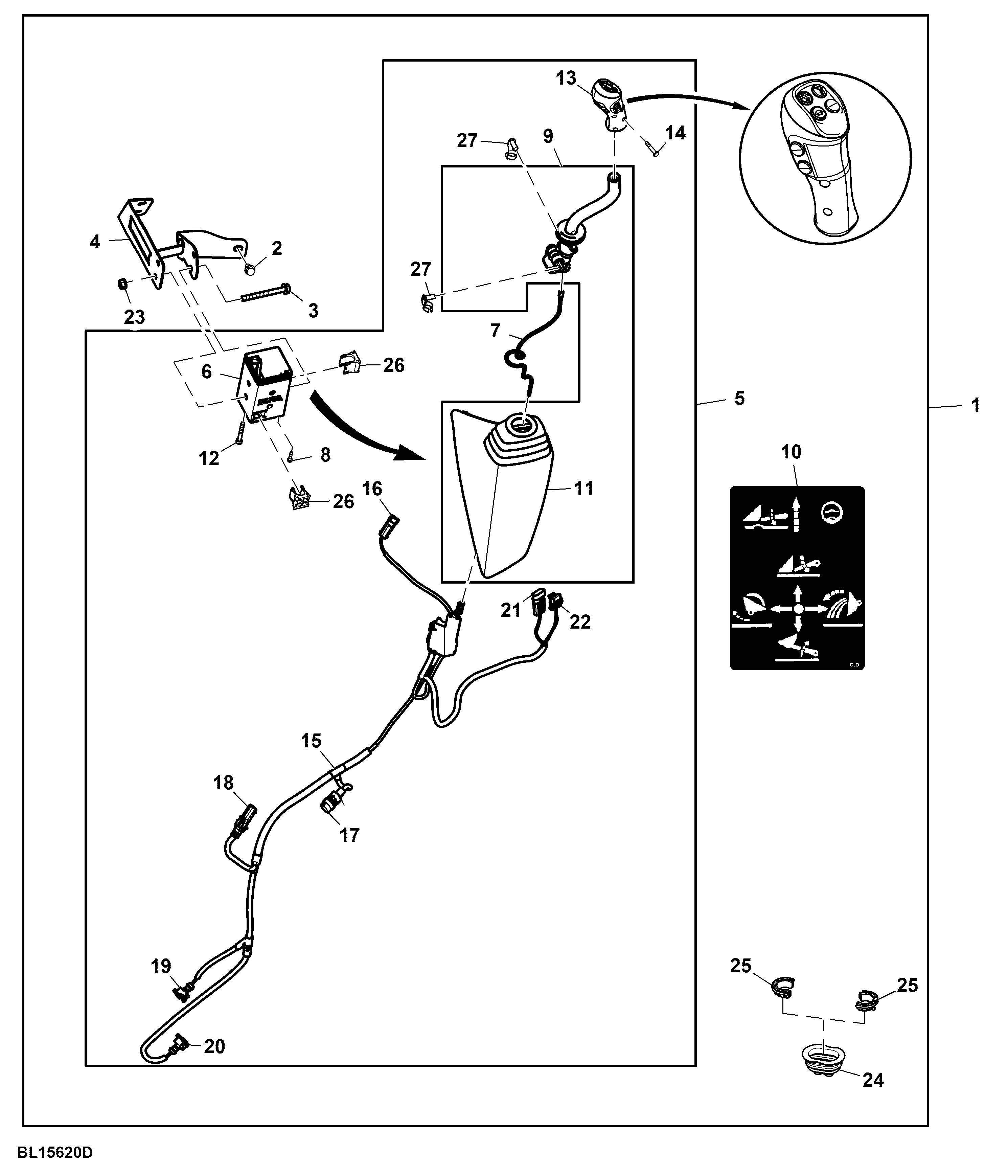 Multi-Function Lever, Mechanical SCV, W/ 3-Functions, W/ Diverter Shifting, W/ Memo Button, W/ Gear Shift Switches, Attachment