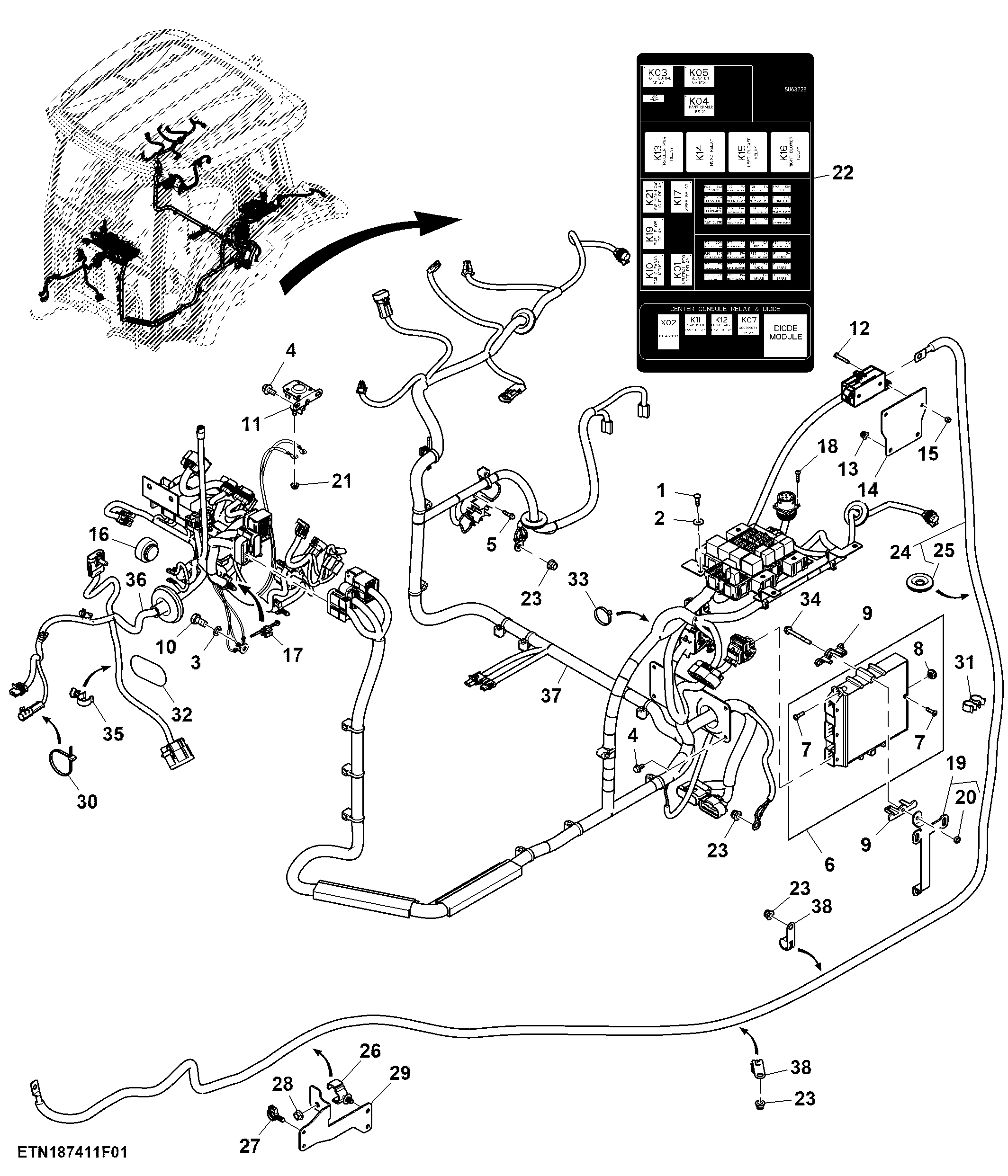 Cab and Console Wiring Harness, PowrReverser™