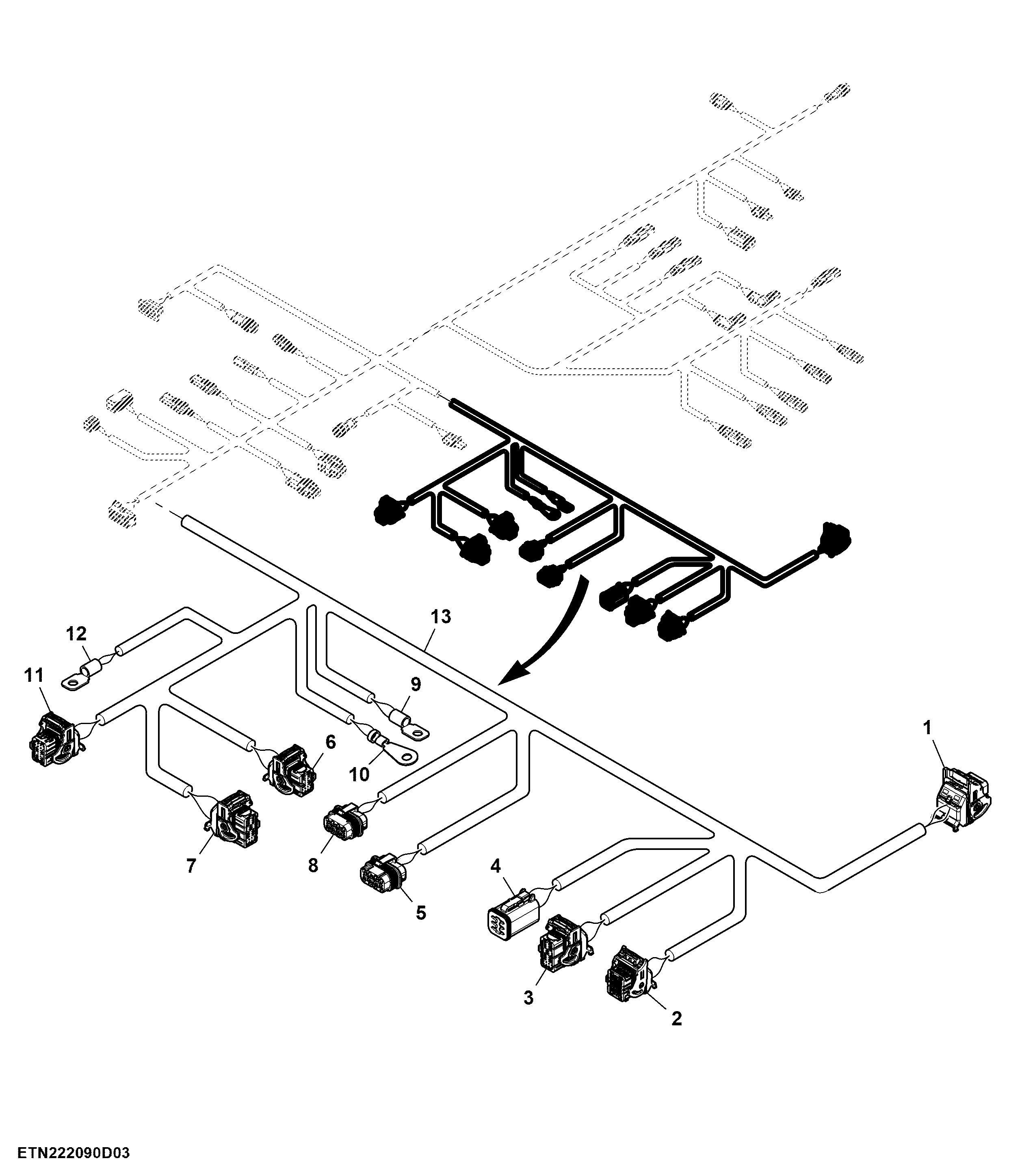 Left Frame Wiring Harness and Connectors (3/3) ( - 220300)