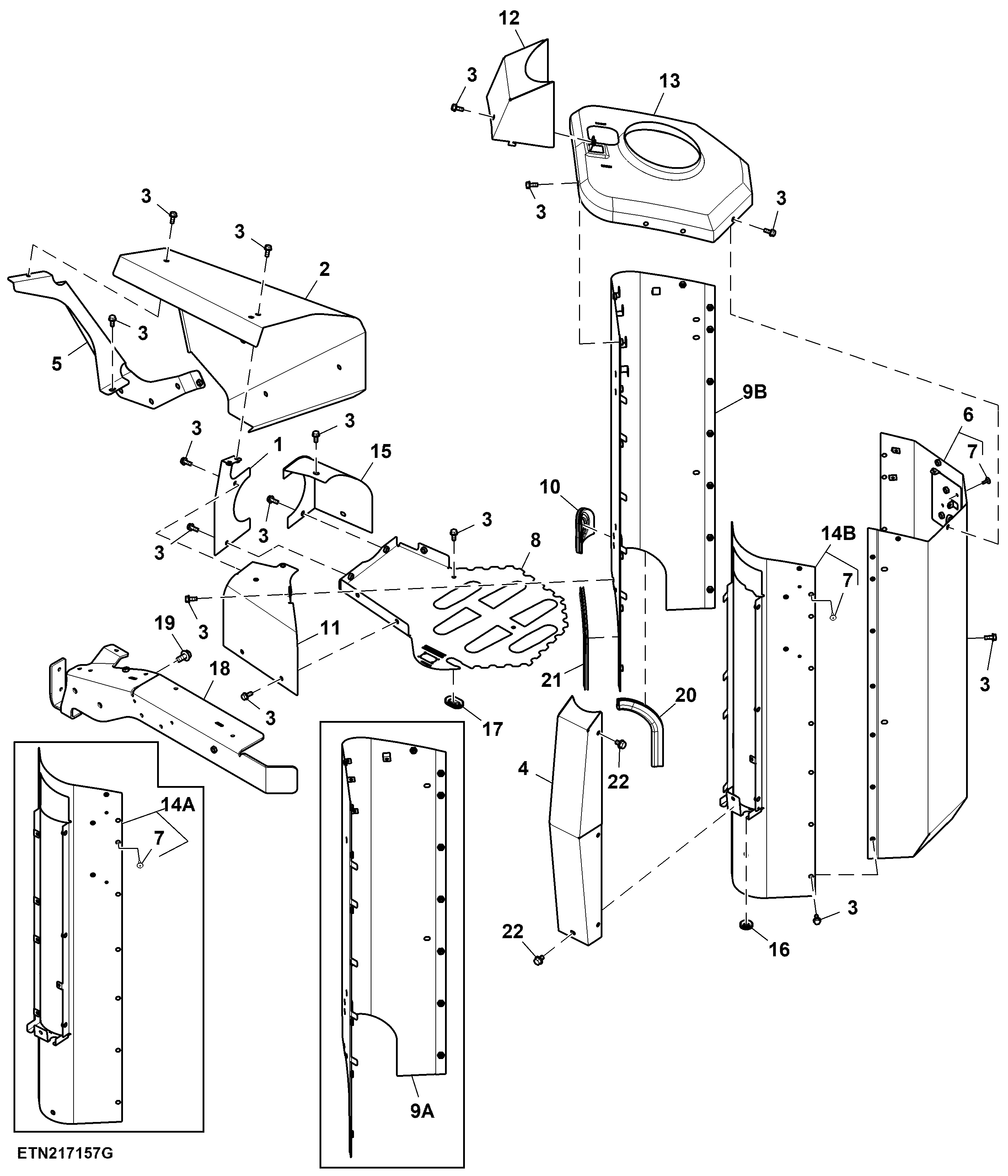 Shield, Exhaust System, Size 4, Tracks, FT4/ Stage 5 Engine ( - 927000)