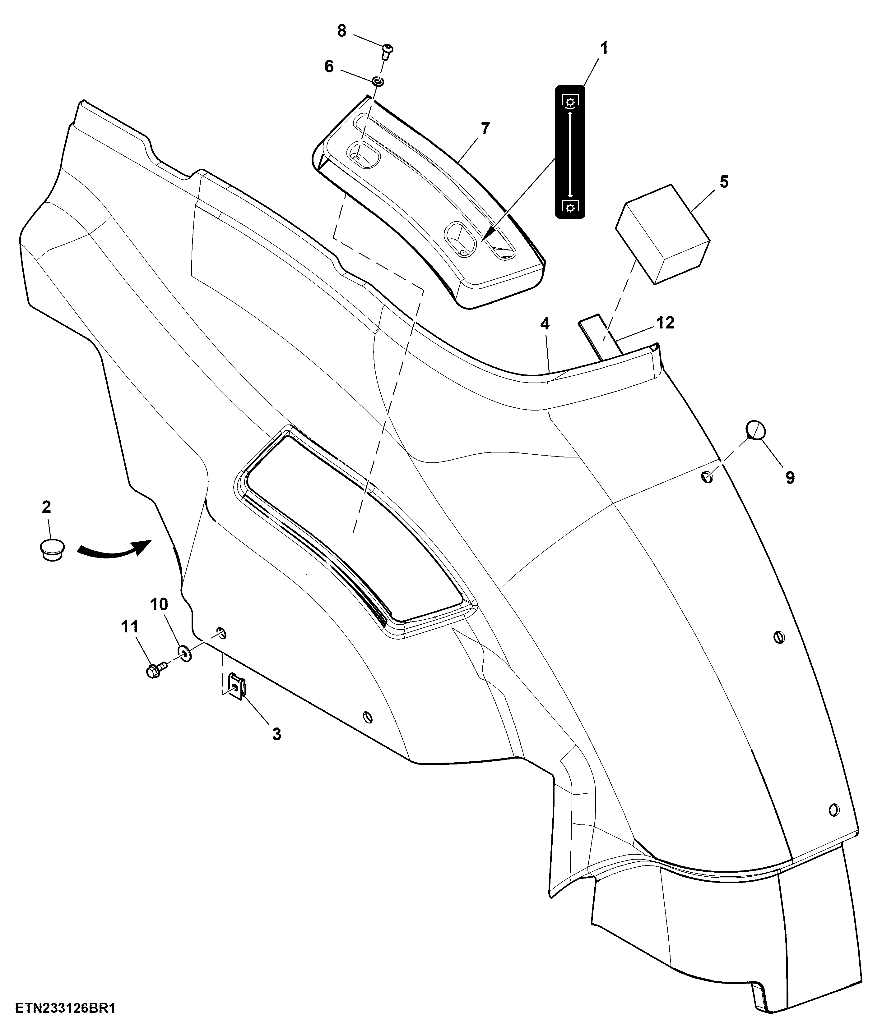 Acoustical Upholstery, LH, W/ Mechanical Rear PTO, W/O Instructional Seat