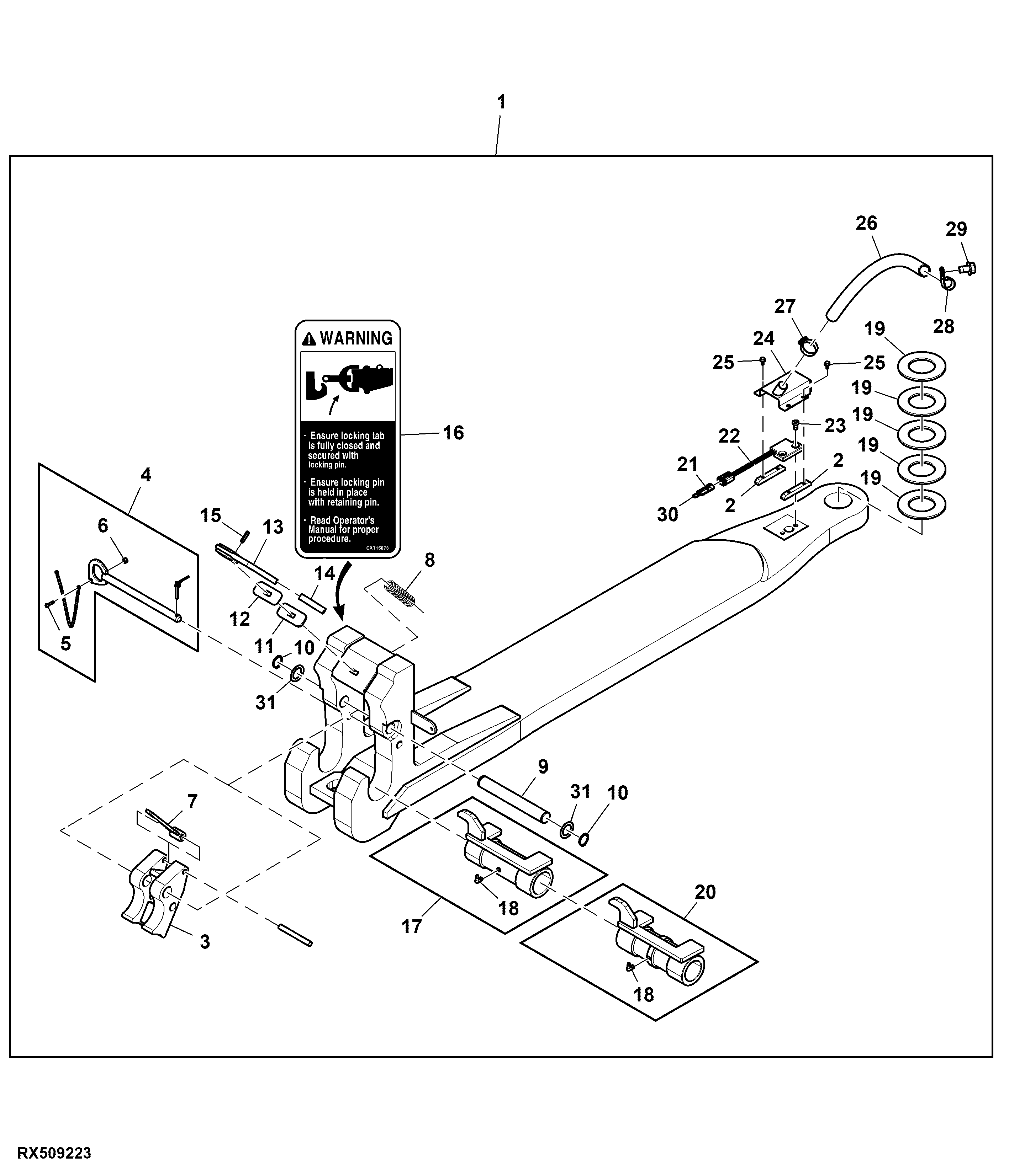Attachment, Quick Attach Drawbar, AutoLoad™