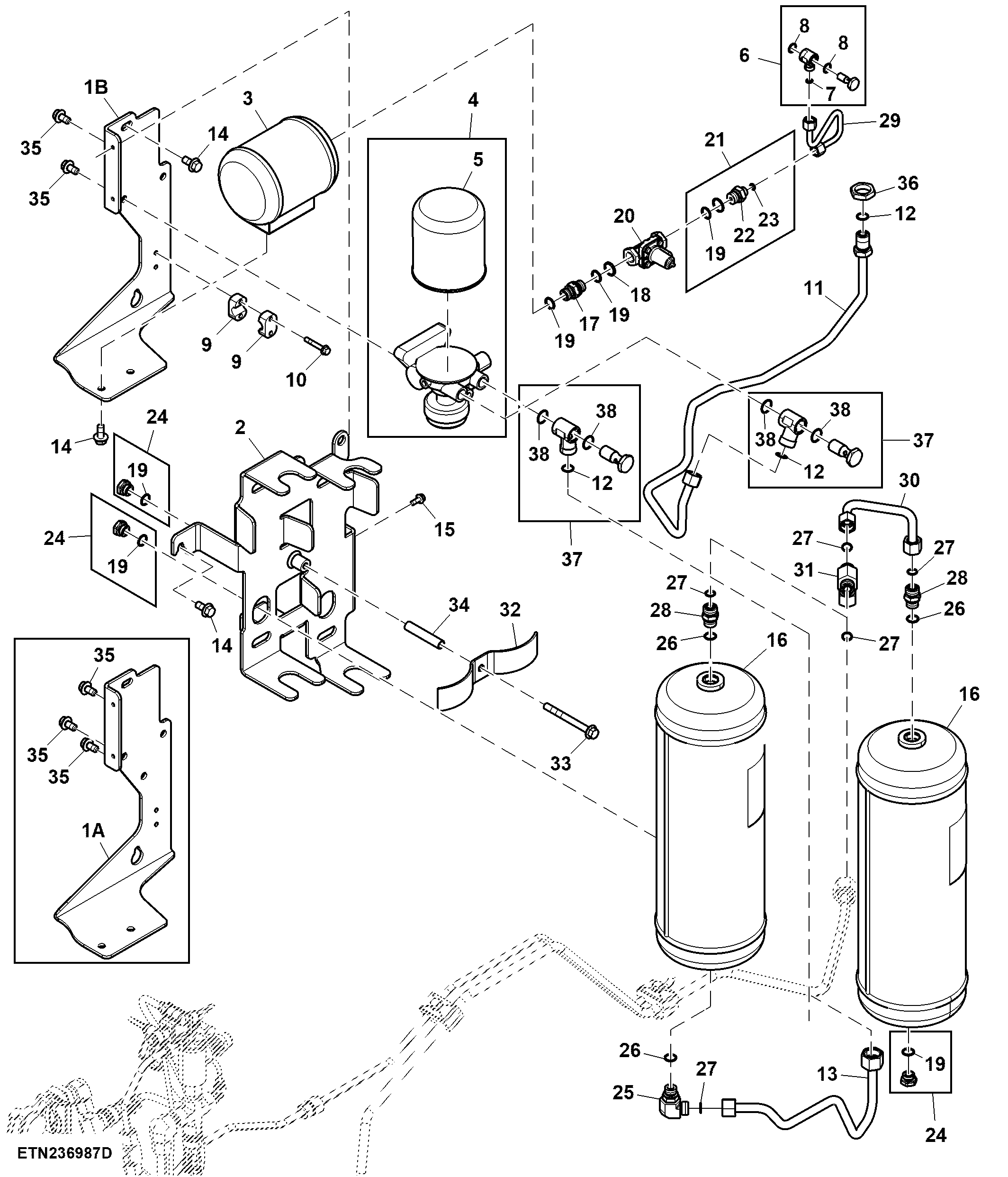Pneumatic Trailer Brake Assembly (1/2) (802001 - 804000)