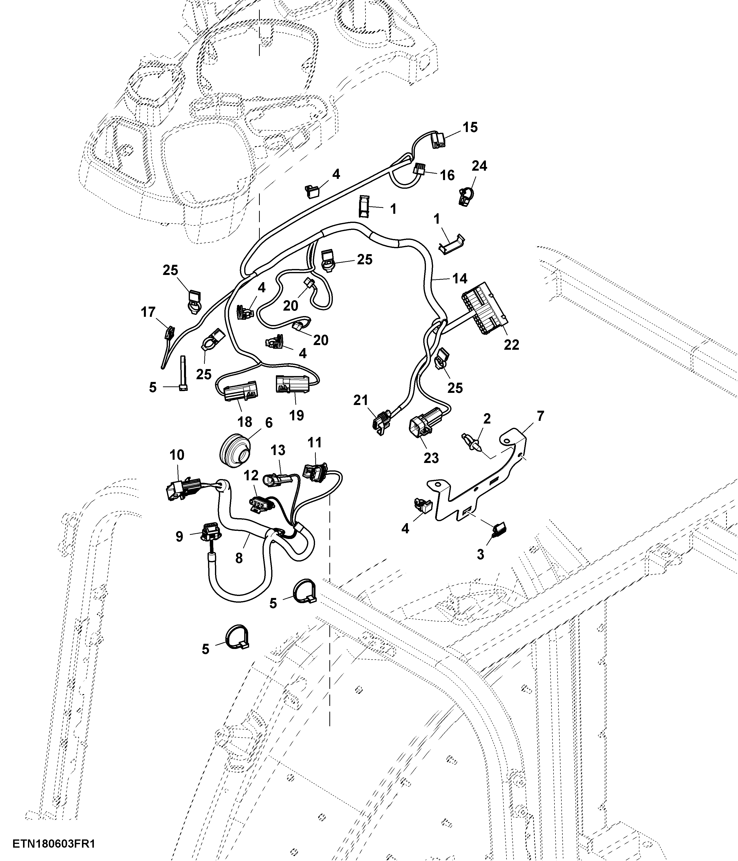 Wiring Harness, RH Console, PowrQuad™,W/ Armrest