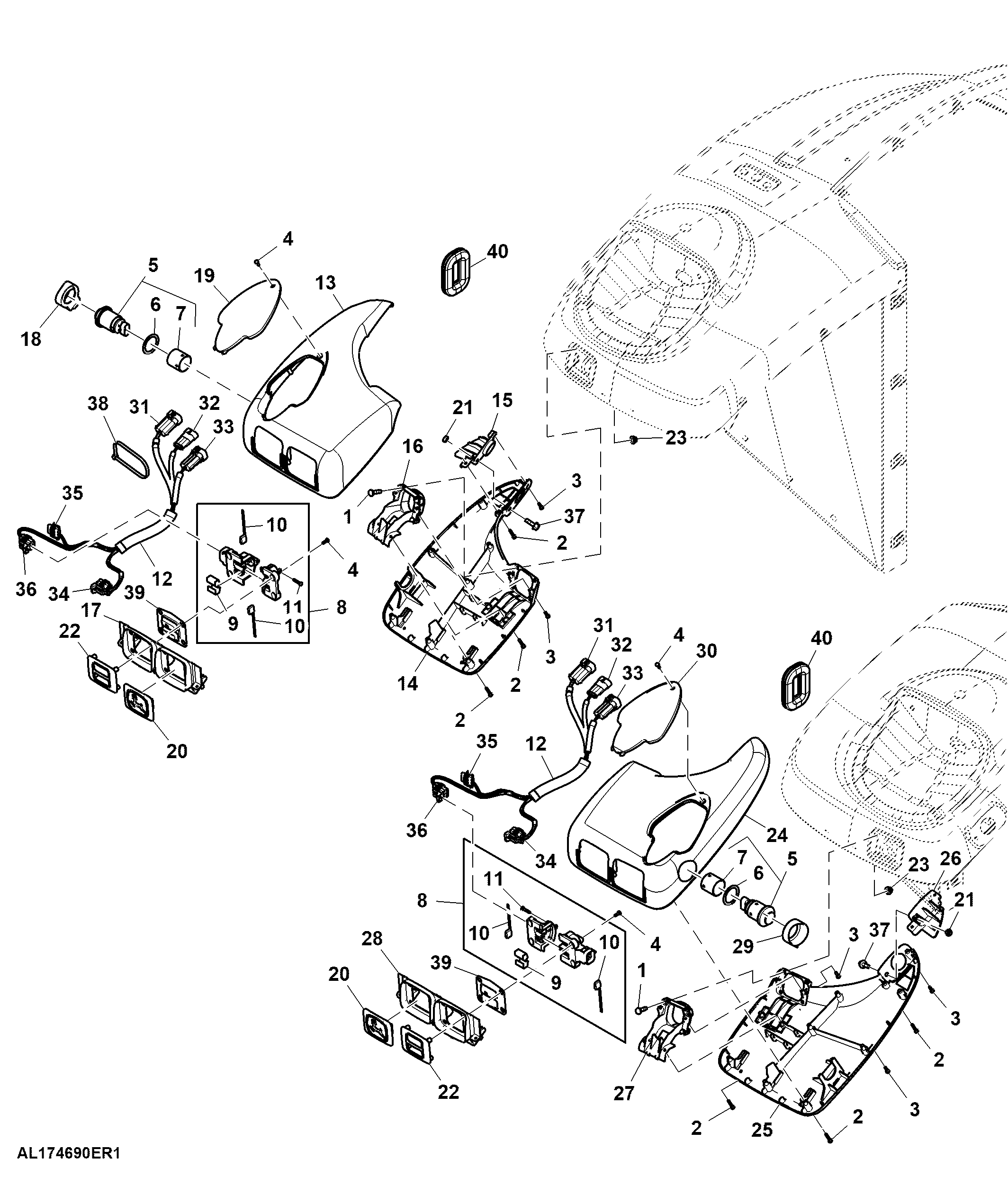 Switch / Remote Control, Rockshaft, W/ Rear PTO Control