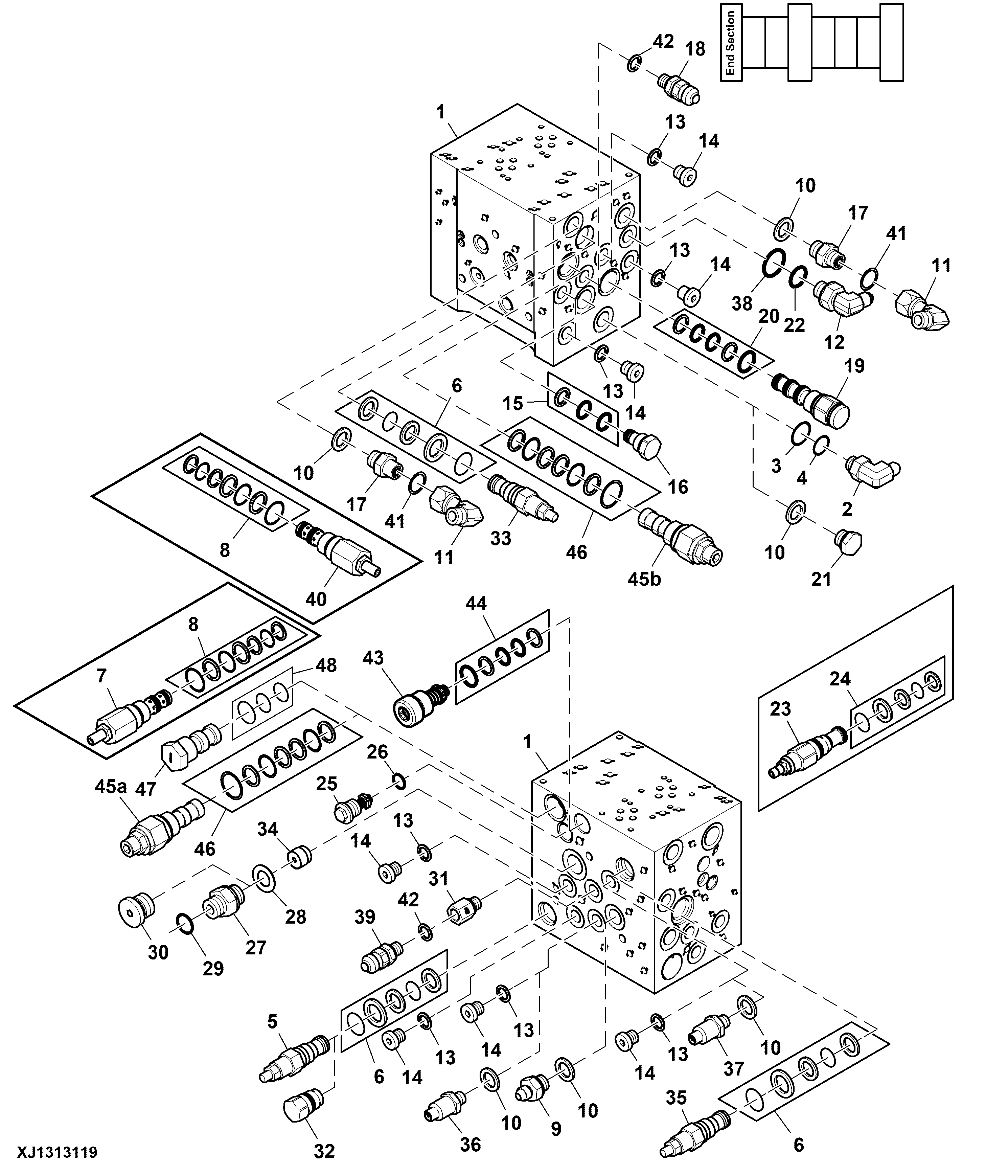 End Section, Main Valve, 1 of 2 (000405 - )