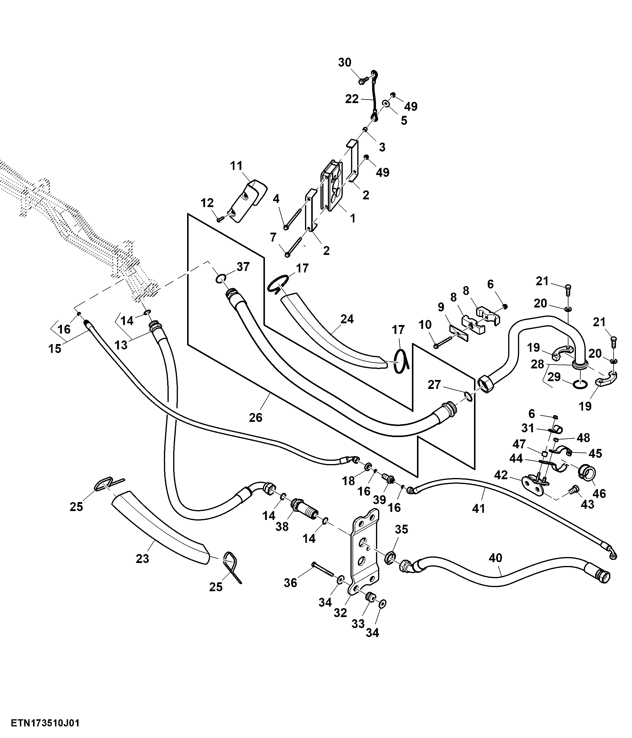 SCV Lines, Standard Flow, Hitch W/ 1/2" Rear Quick Coupler, PST (2/2) (807297 - )
