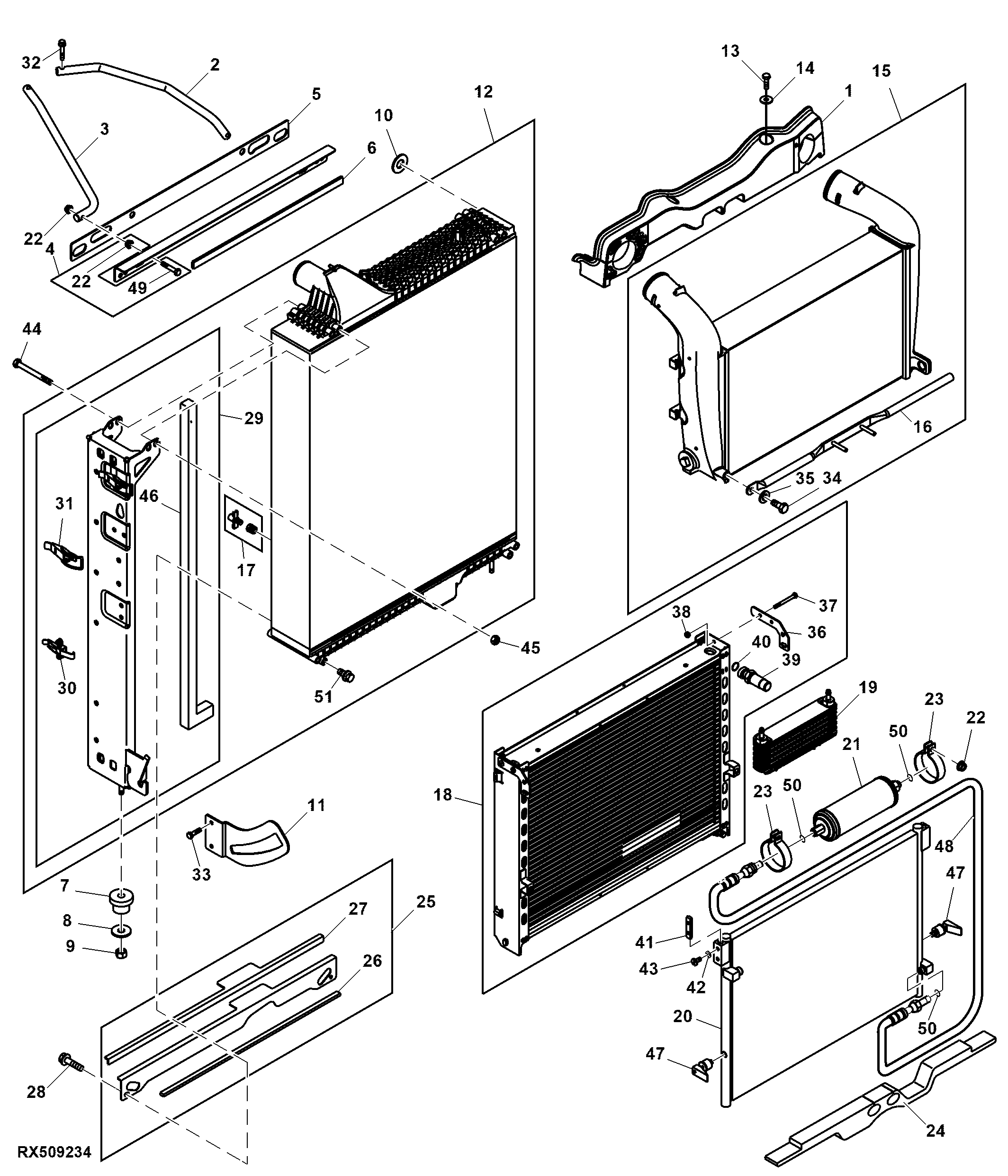 Radiator/ Aftercooler/ Condenser/ Fuel Cooler/ Hyd Oil Cooler