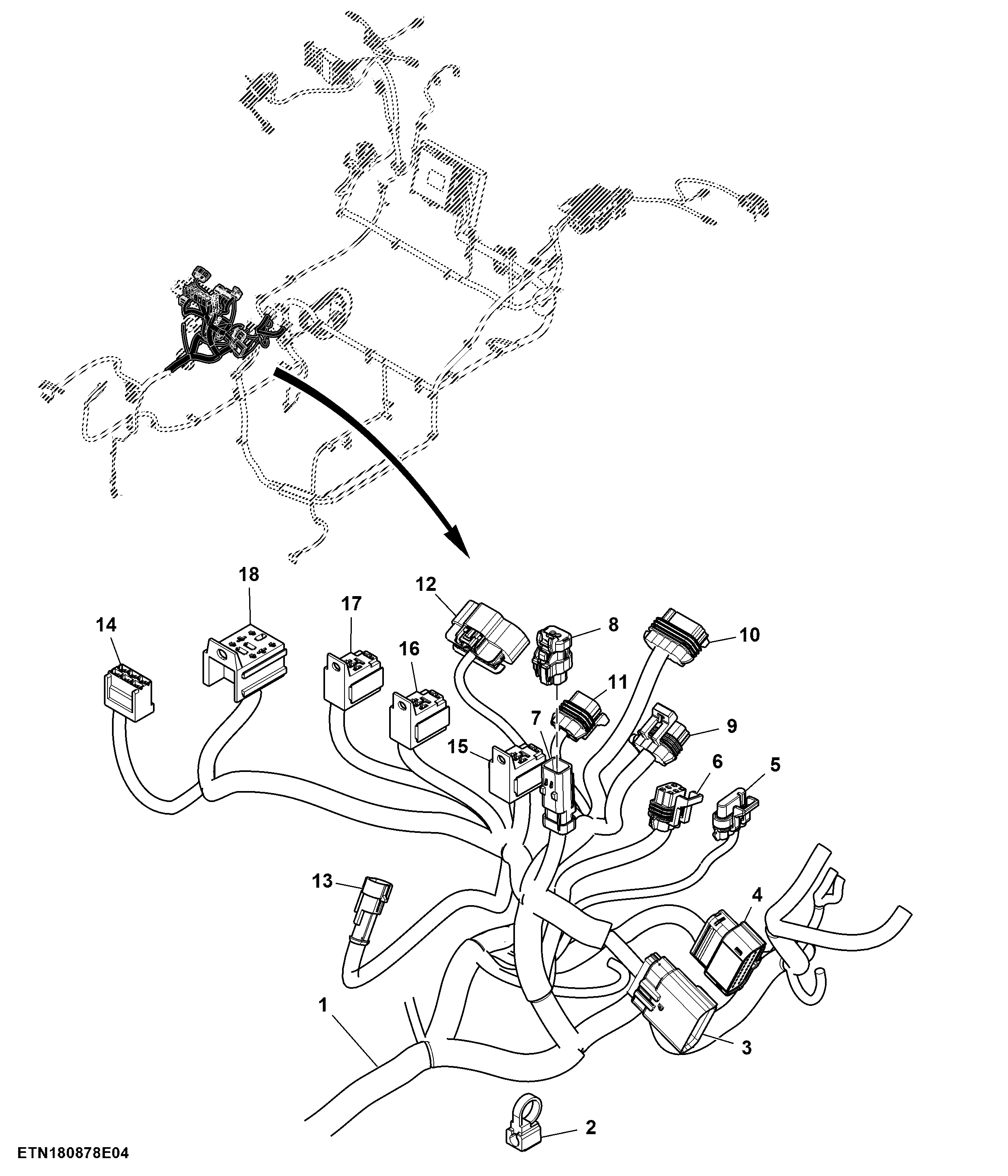 Cab Wiring Harness, W/ EQRL Controller (3/7)