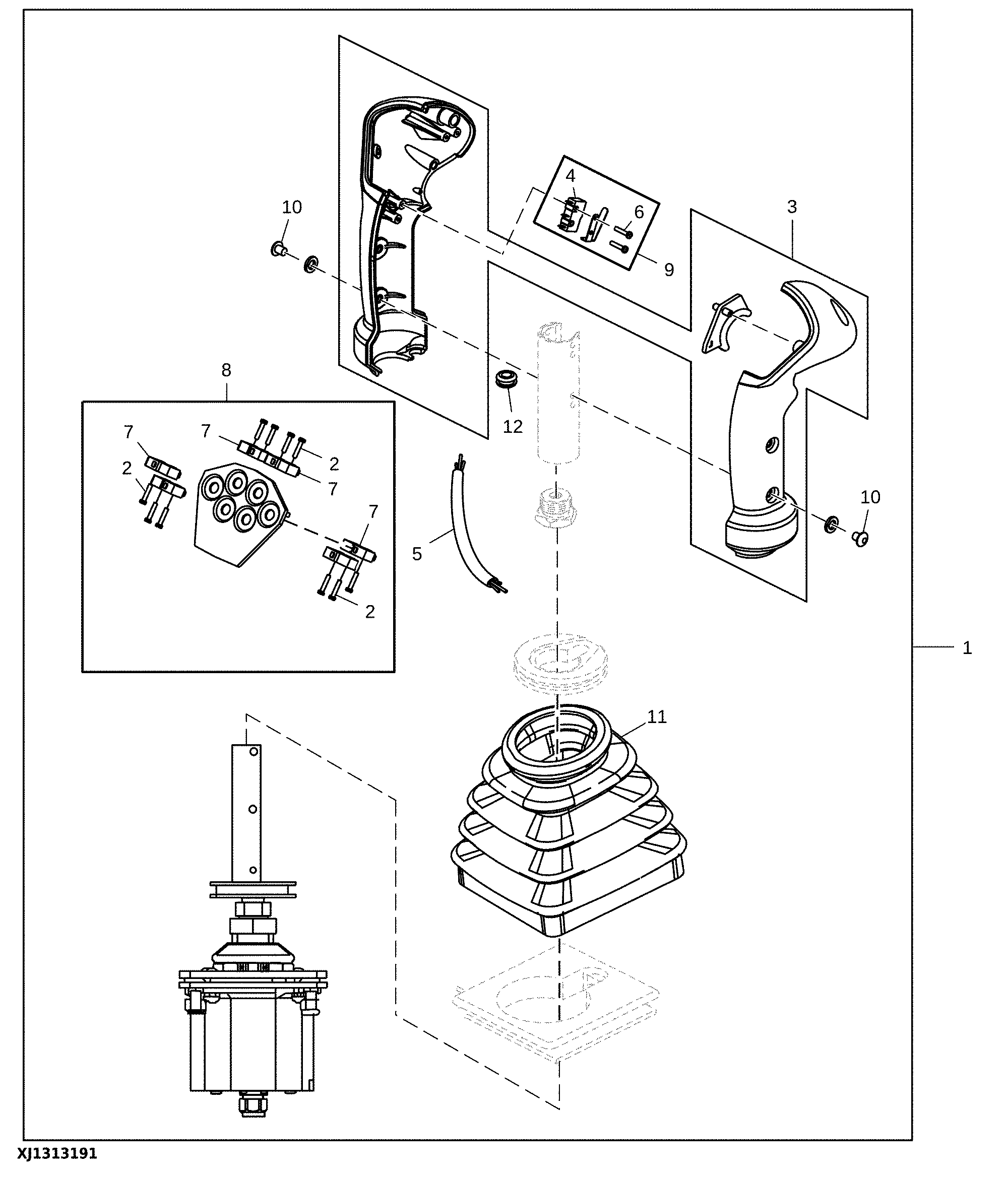 No Measuring System, 7-Function Controller Components, Left (409163 - )