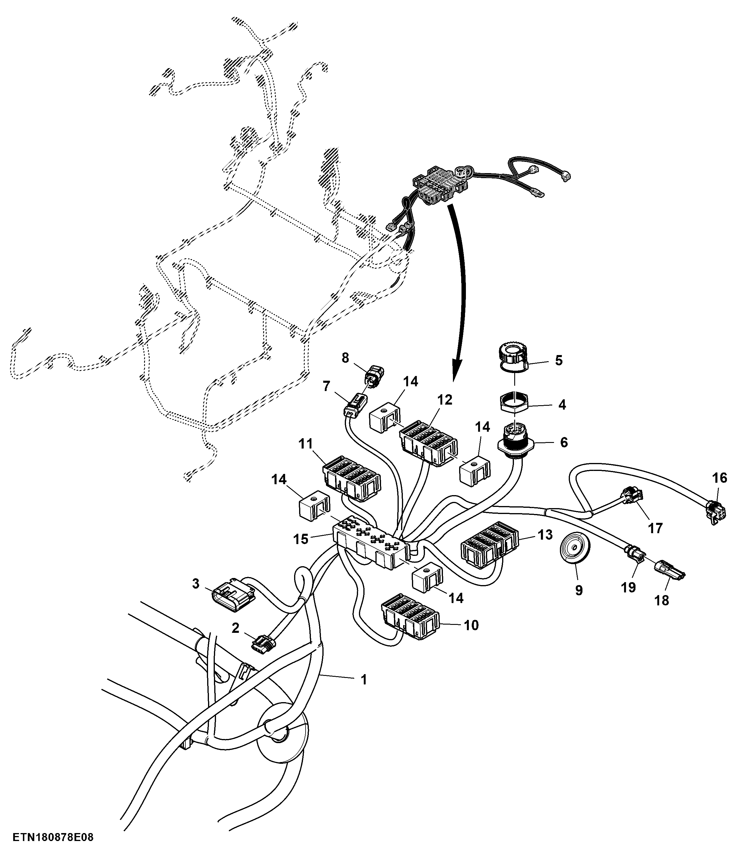 Cab Wiring Harness, W/ EQRL Controller (7/7)