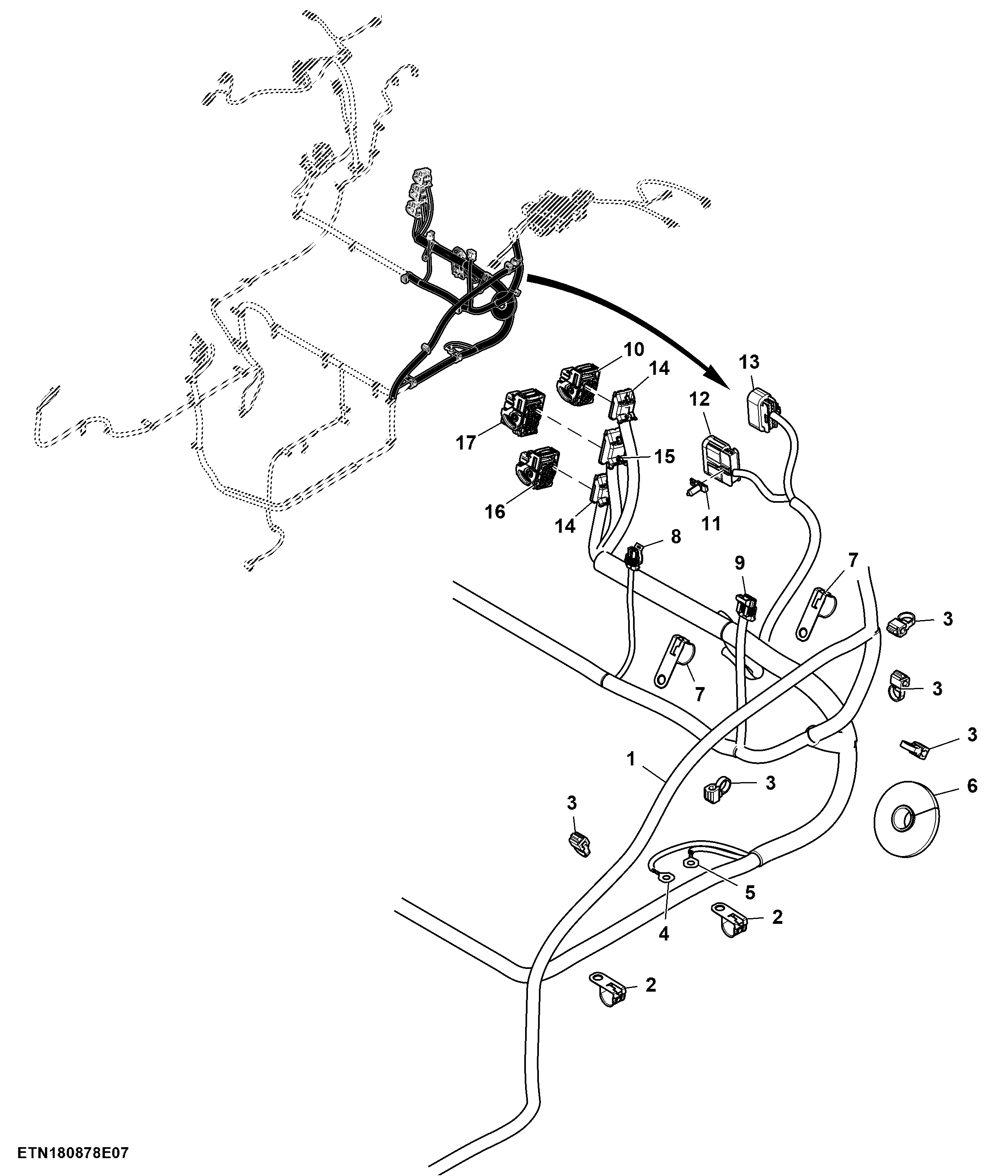 Cab Wiring Harness, W/ EQRL Controller (6/7)