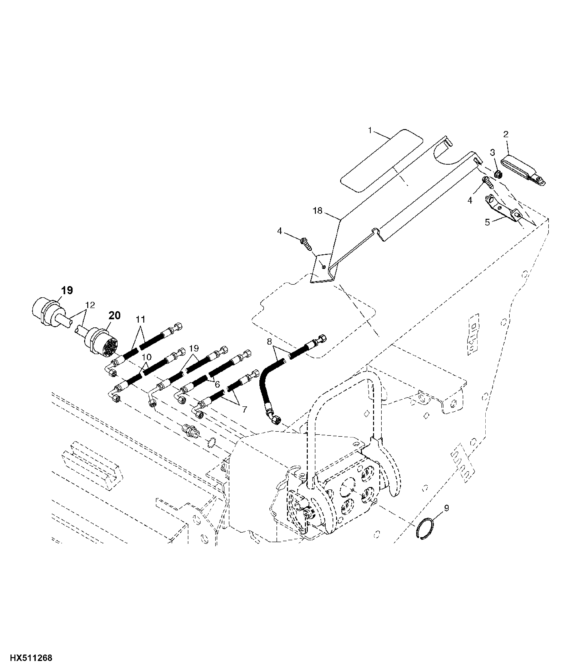 Multicoupler Hoses and Shields, W/Lines, Single Point Retrofit Conversion