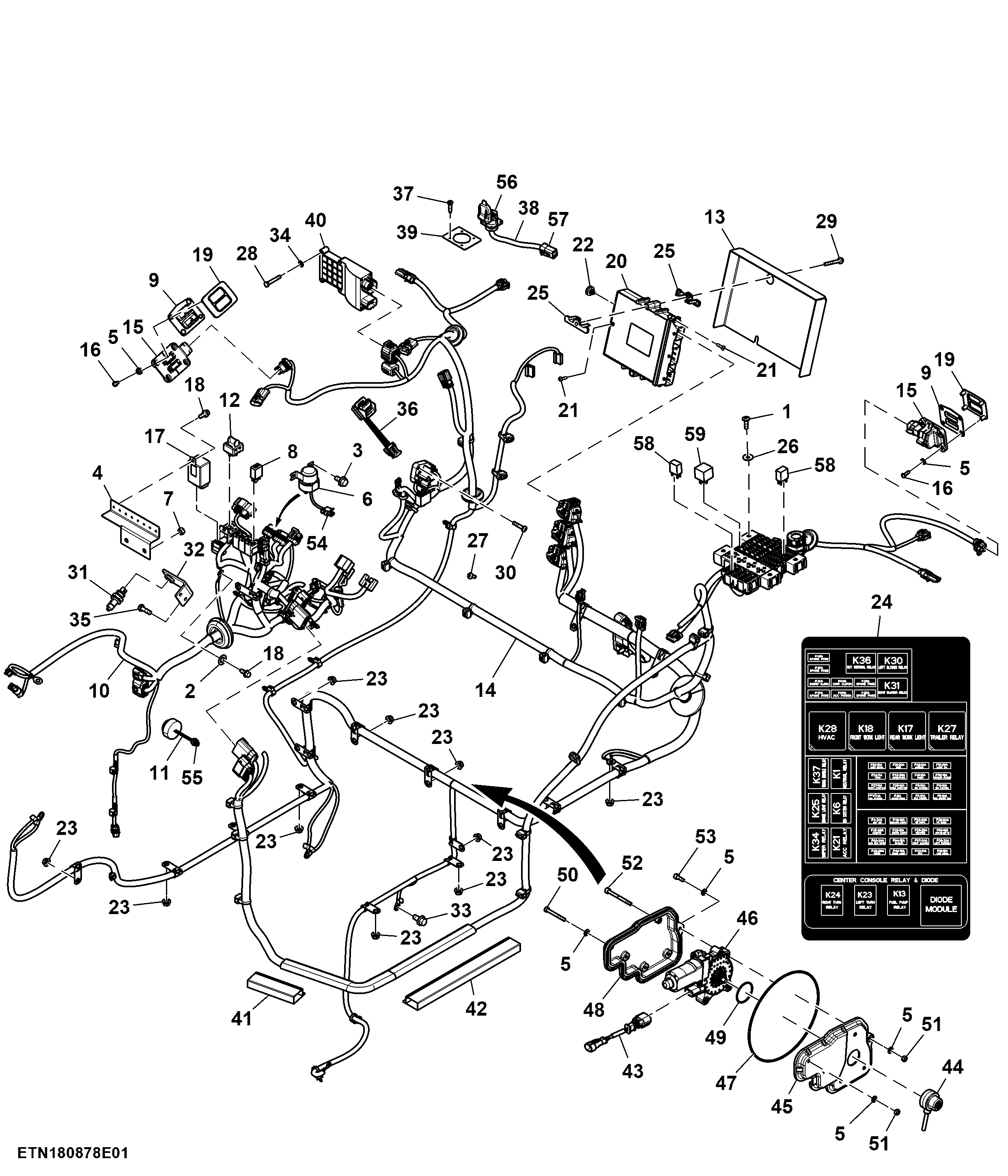 Cab Wiring Harness, W/ EQRL Controller (1/7)