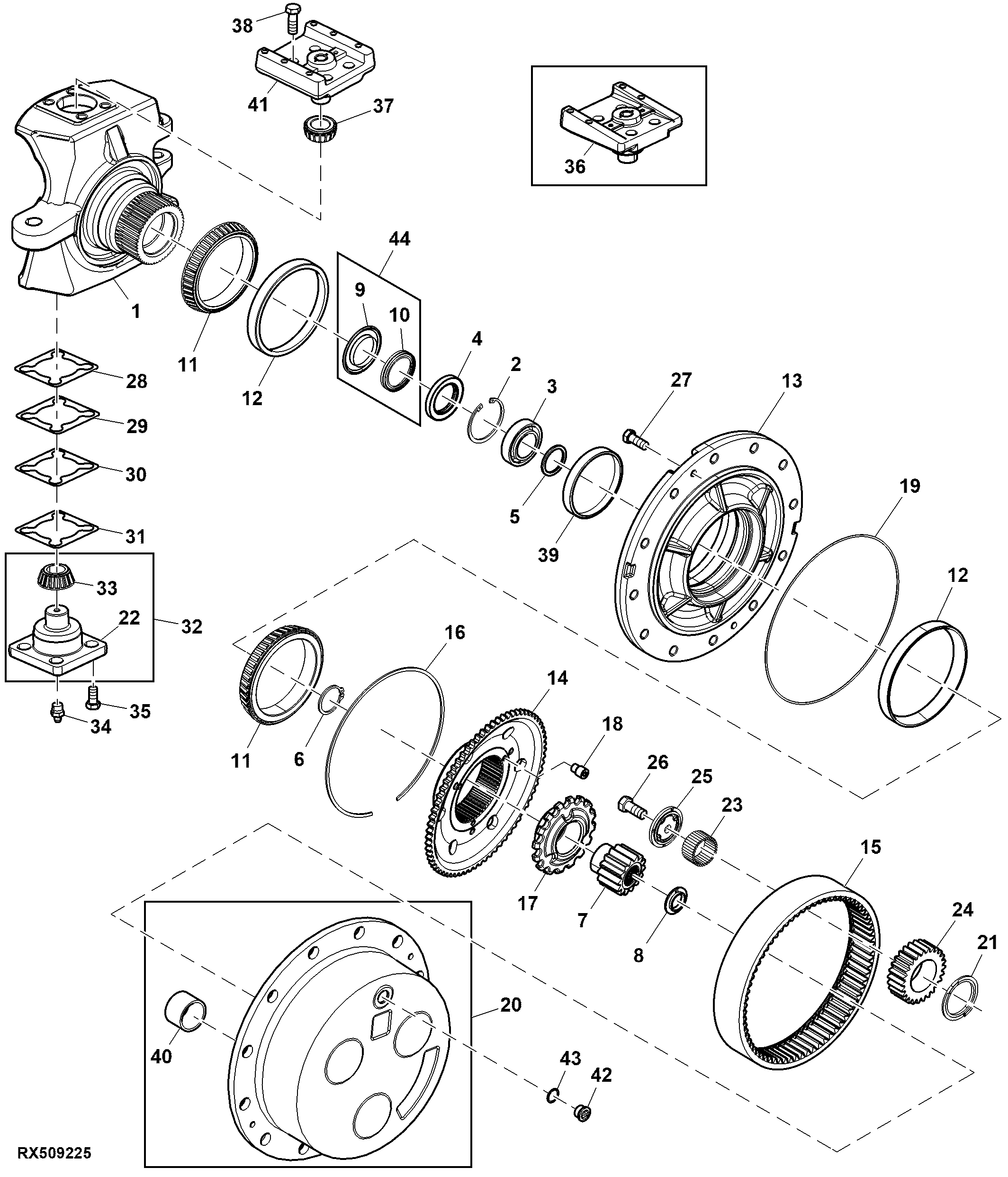 Final Drive, Front Axle, TLS™, Standard, LH Illustrated