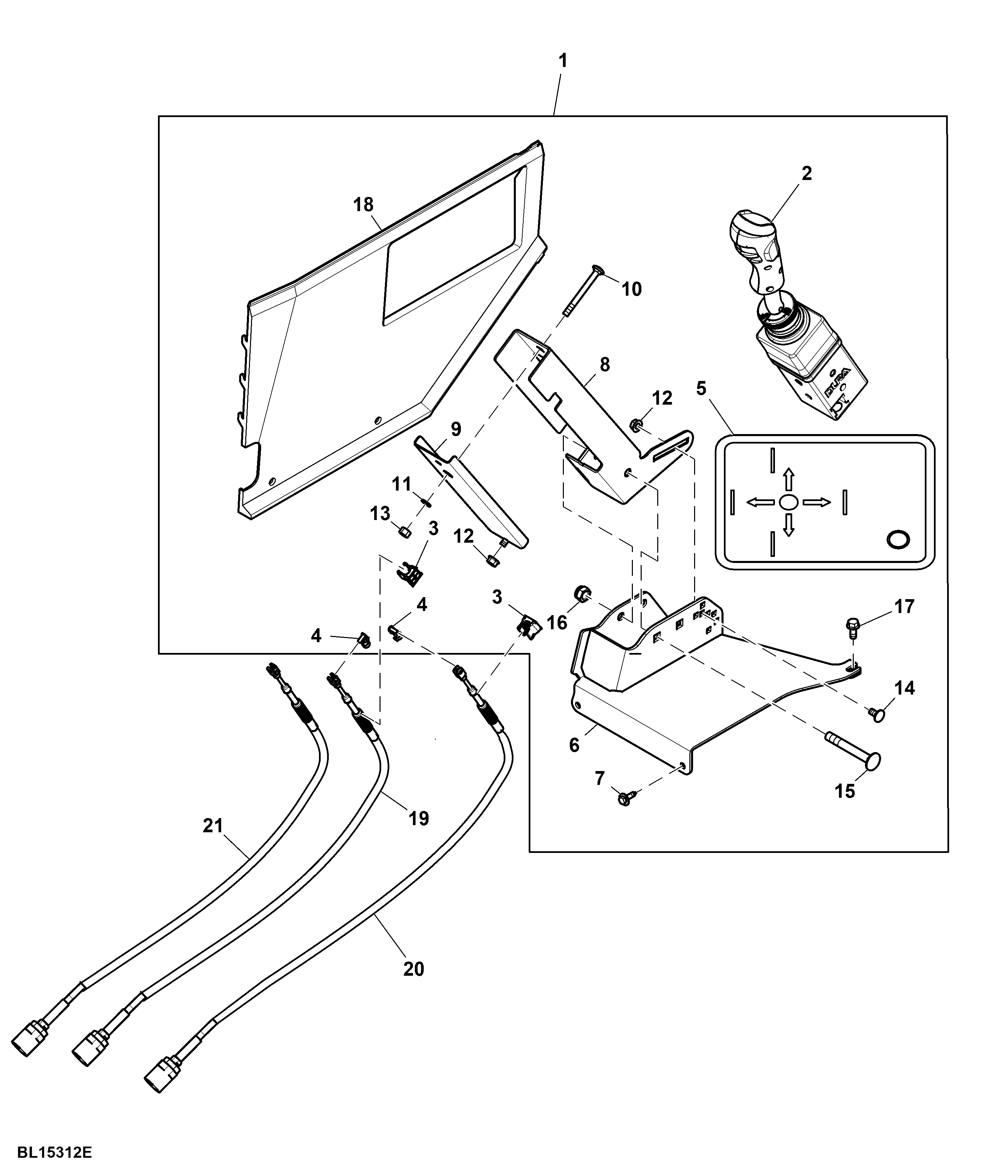 Multi-Function Lever, Mechanical ICV, W/ 3-Functions, W/ Memo Button, W/ Gear Shift Switches, W/ Front-Loader Dampening, Attachment