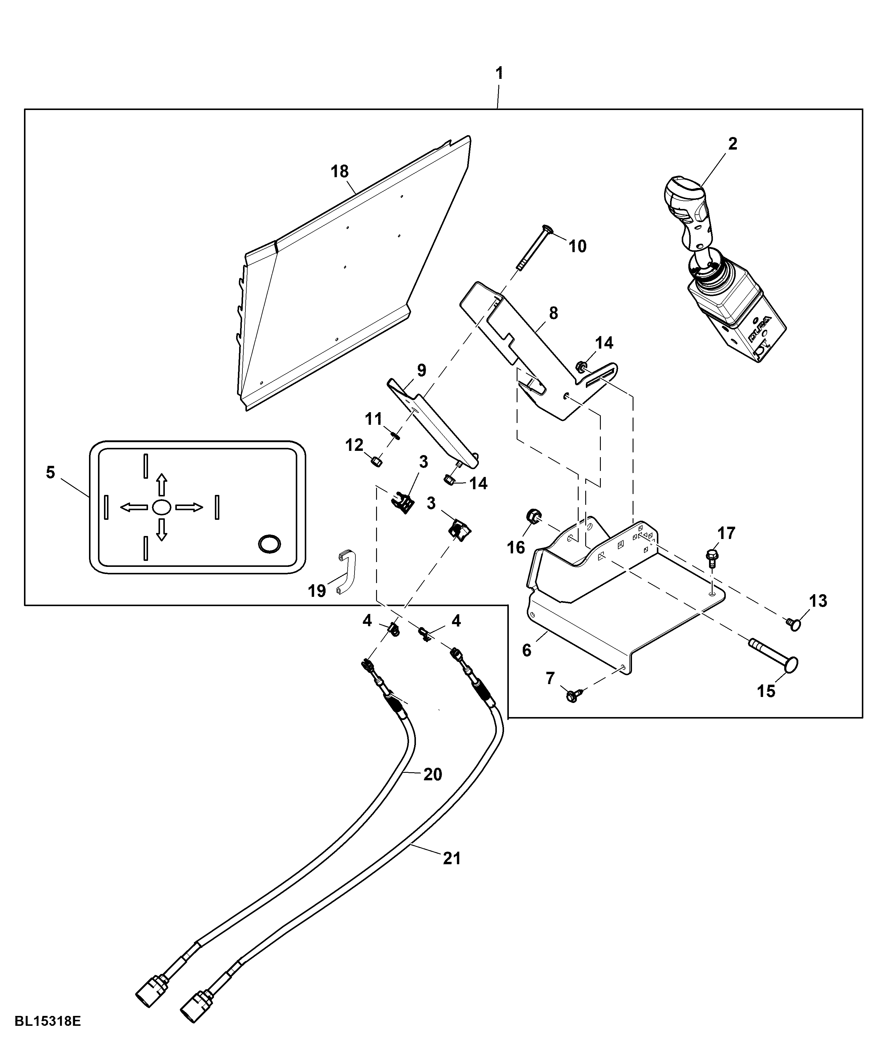 Multi Function Lever, Mechanical ICV, W/ 2-Functions, OOS, Attachment