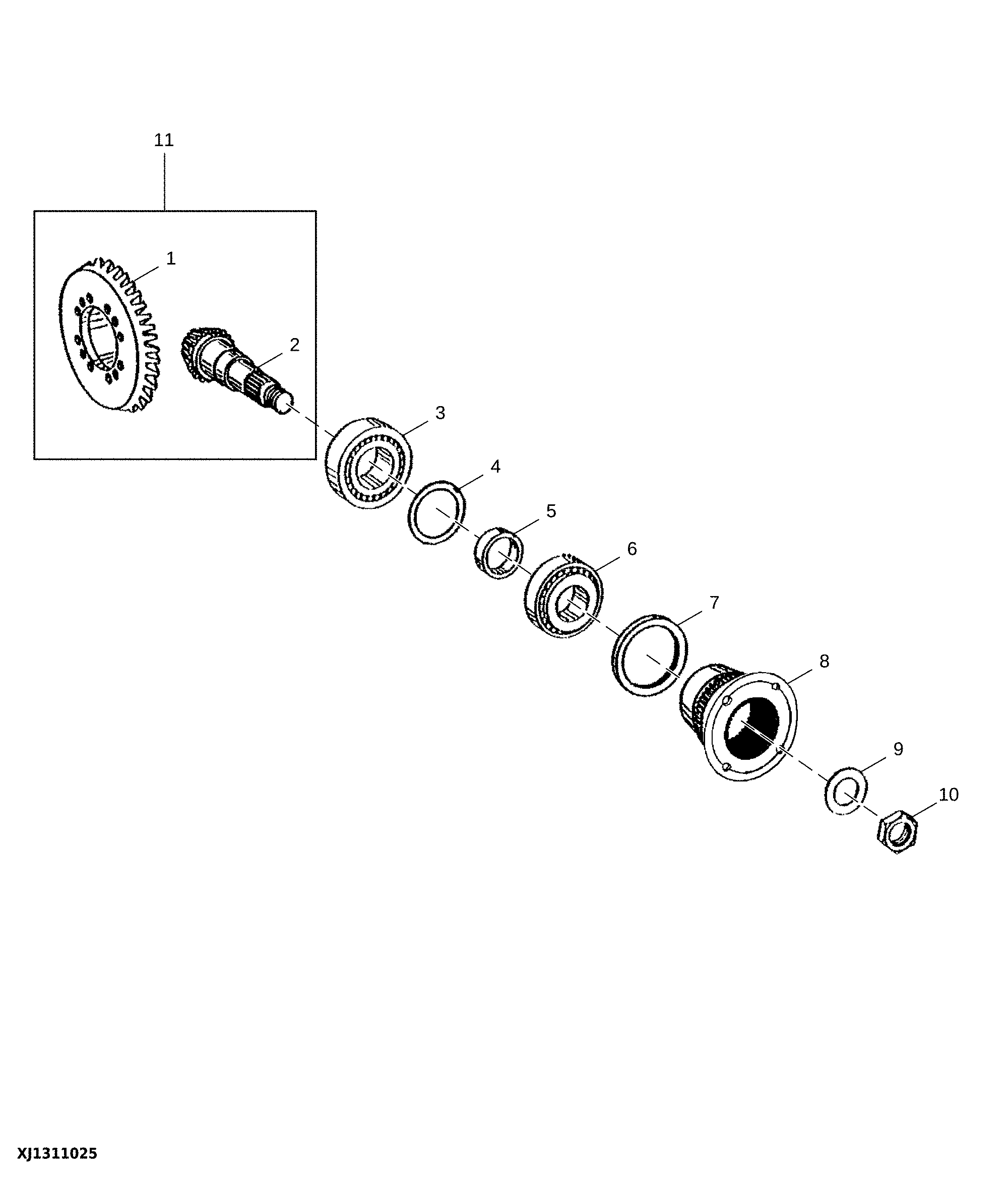 Spiral Bevel Input Pinion and Ring Gear Set
