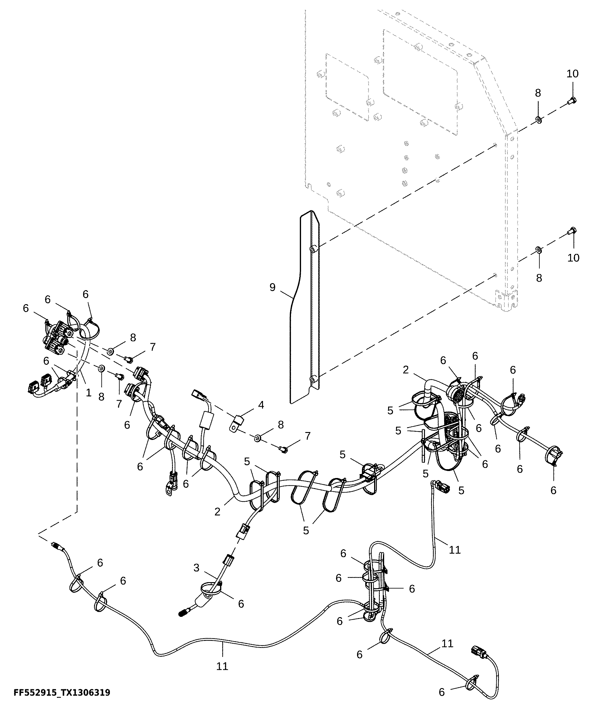 Interface Wiring Harness, Machine Control (528988 - )