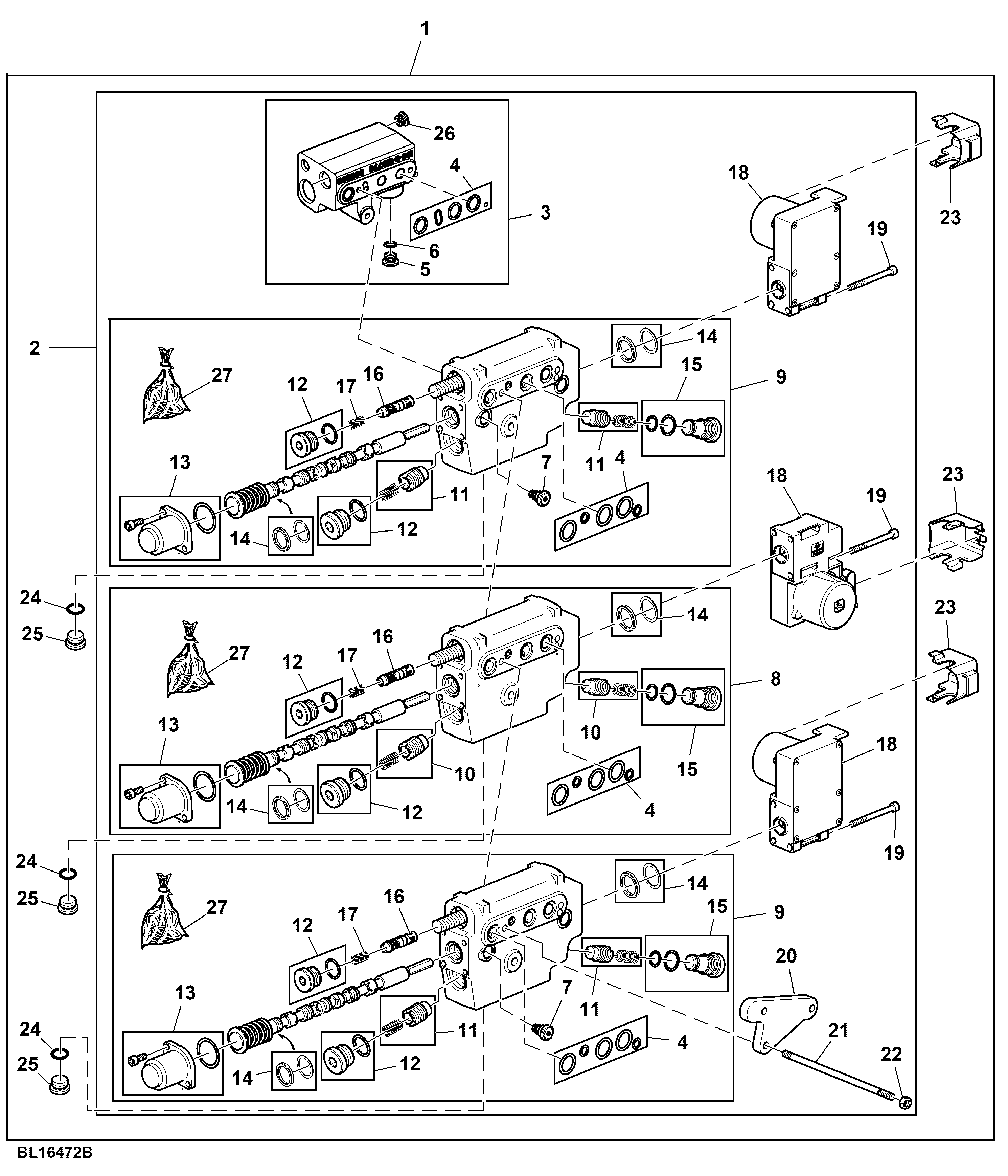 Electrical Midstack SCV, W/ 3 Functions, Attachment
