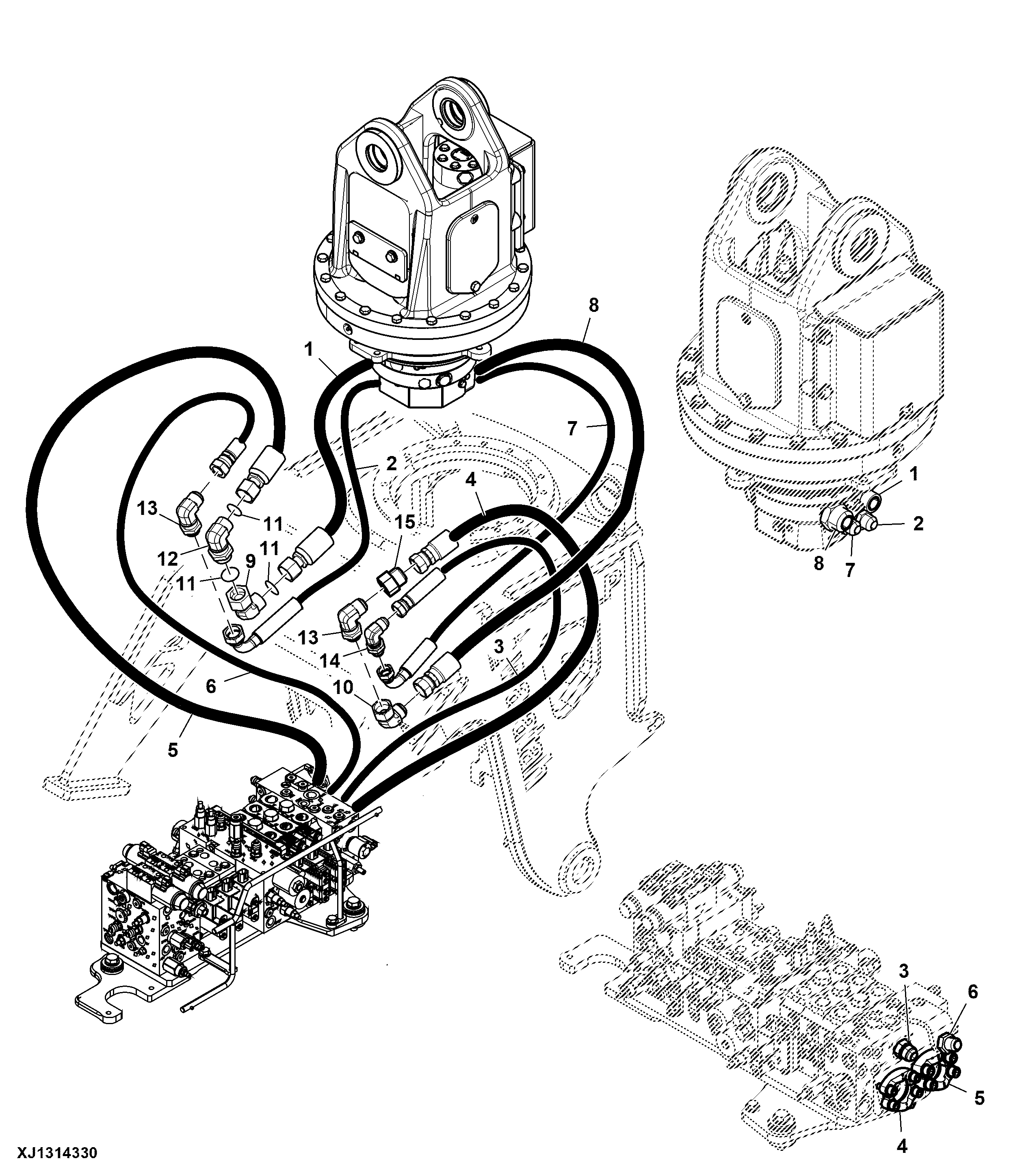 Continuous Rotation Hoses of Loader Processor