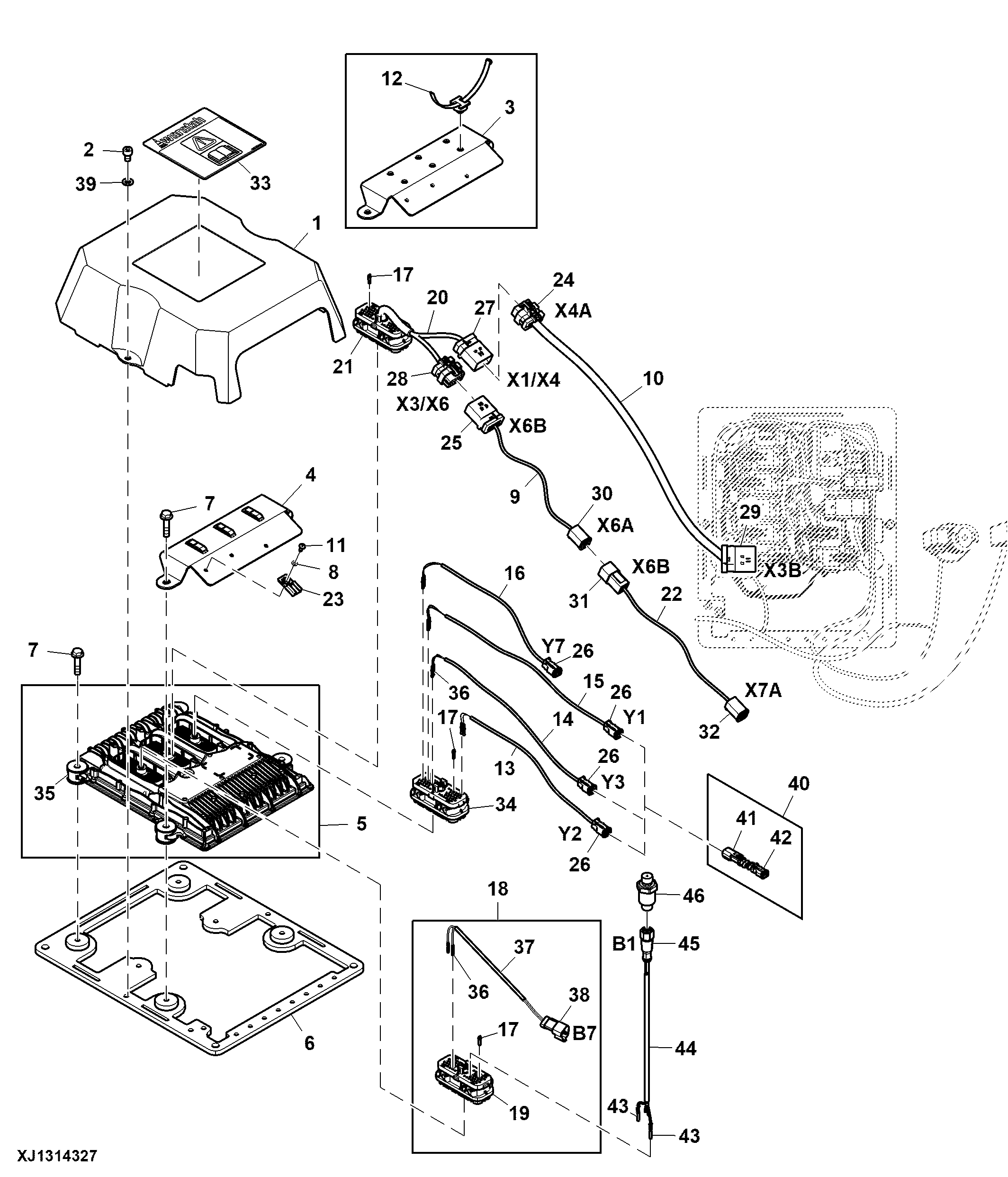 L22 Base Unit, Tracked Harvester — Three-Position Switch