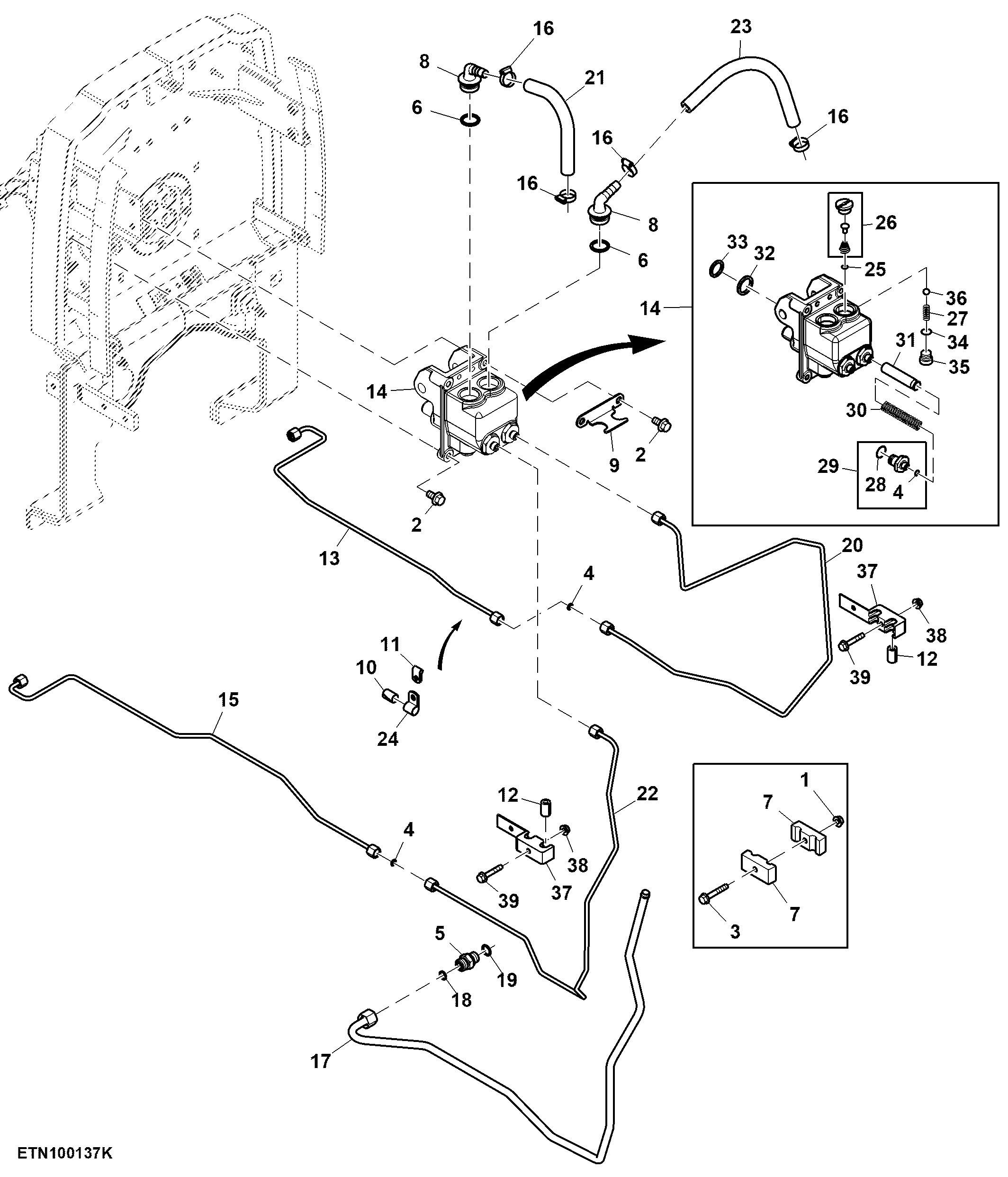Hydraulic Brake Valve and Oil Lines (013192 - )