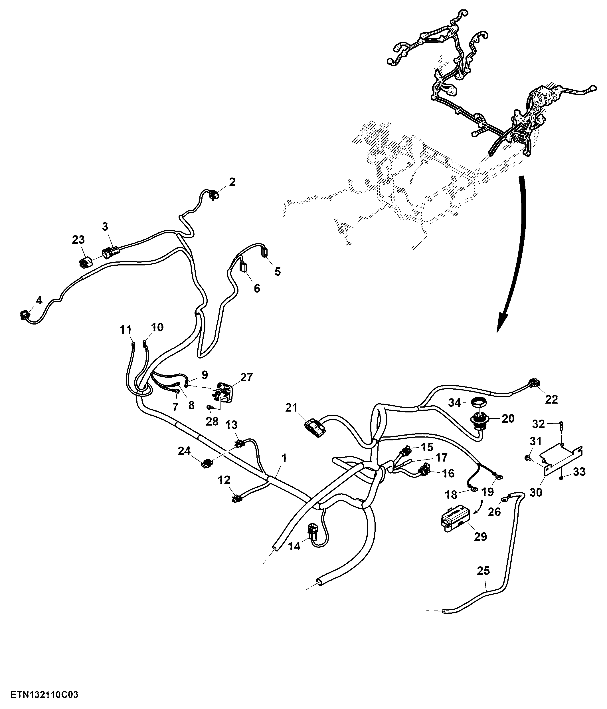 Cab Wiring Harness, SyncShuttle™, Optional (3/6)