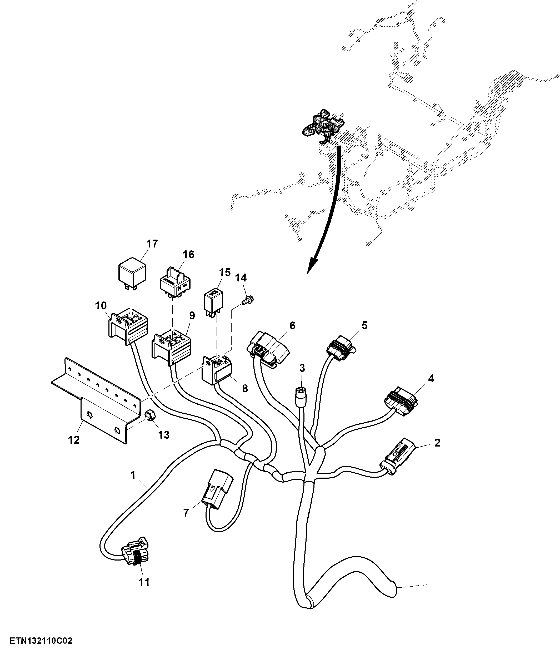 Cab Wiring Harness, SyncShuttle™, Optional (2/6)