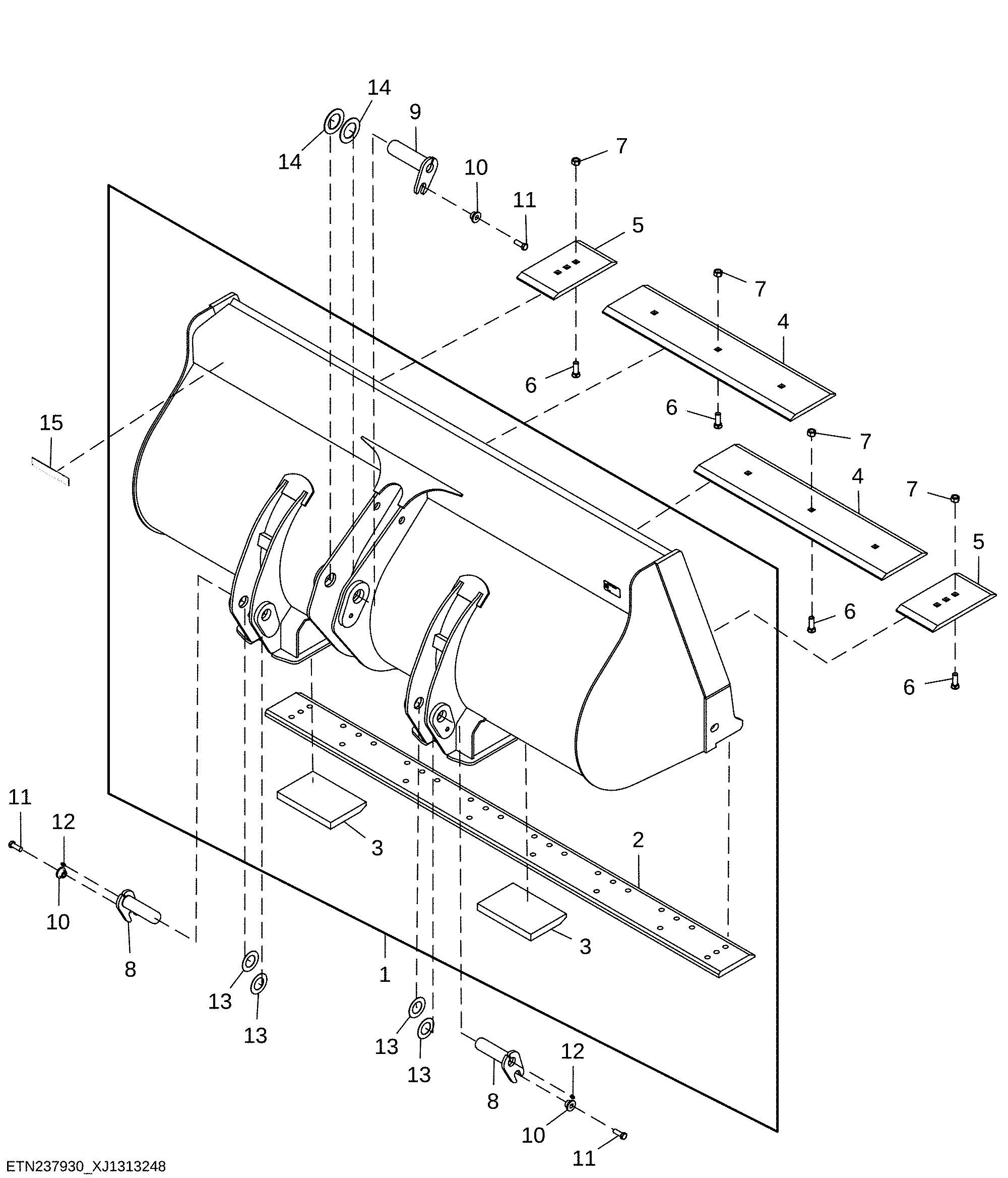 Standard, Coupler Bucket with Bolt On Cutting Edge ( 2.5 yd³ )