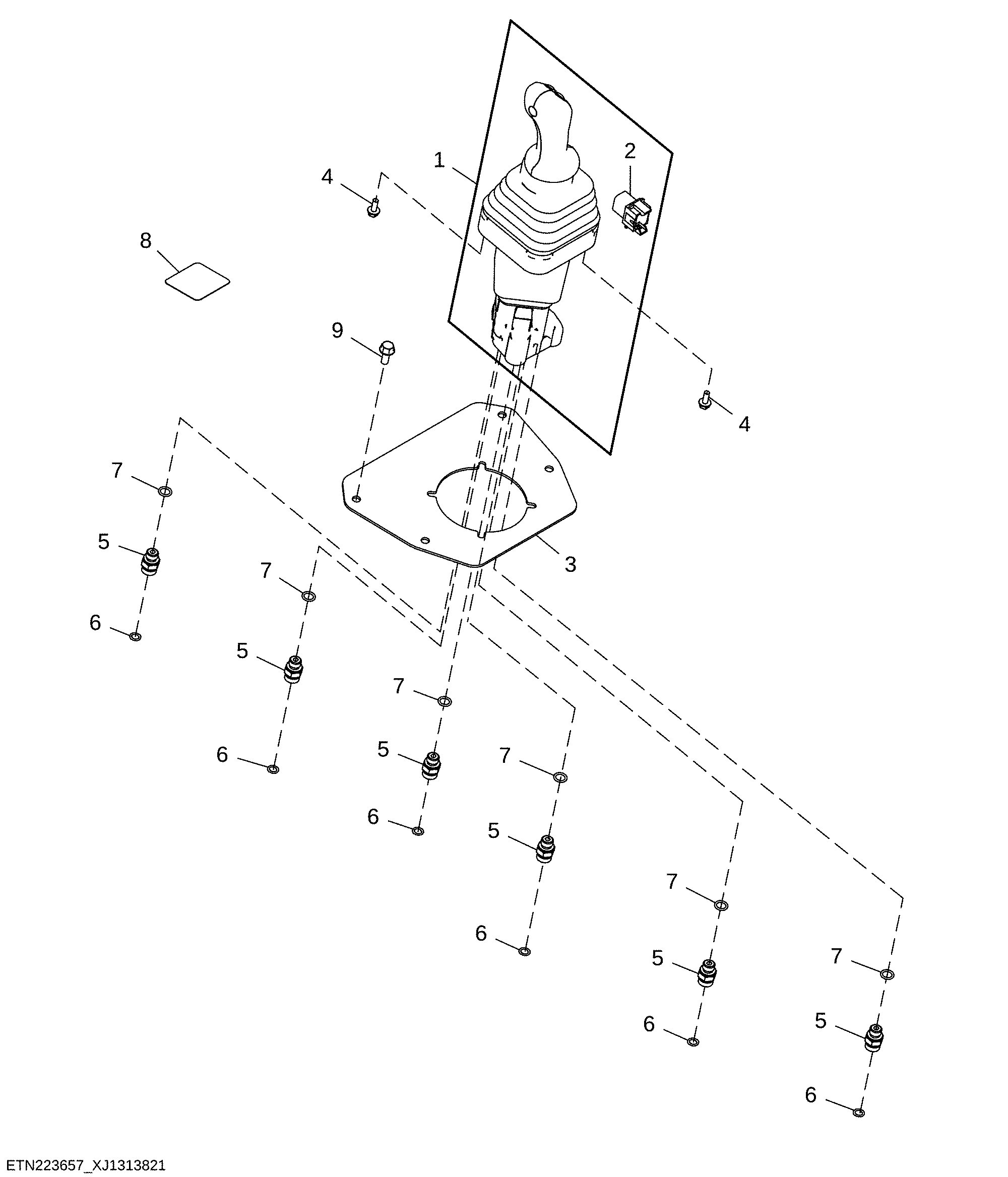 Two Function Joystick with Steering Column FNR