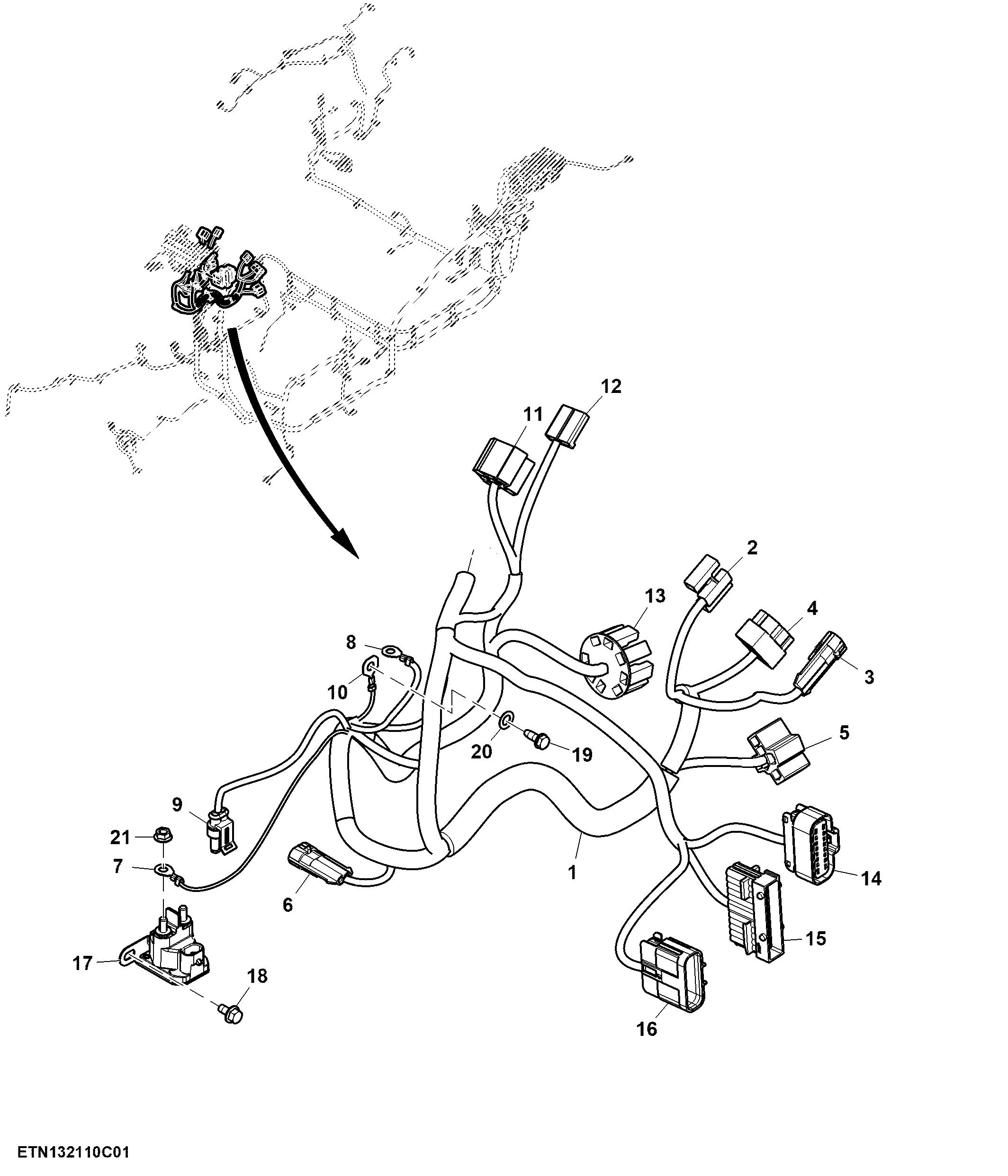 Cab Wiring Harness, SyncShuttle™, Optional (1/6)