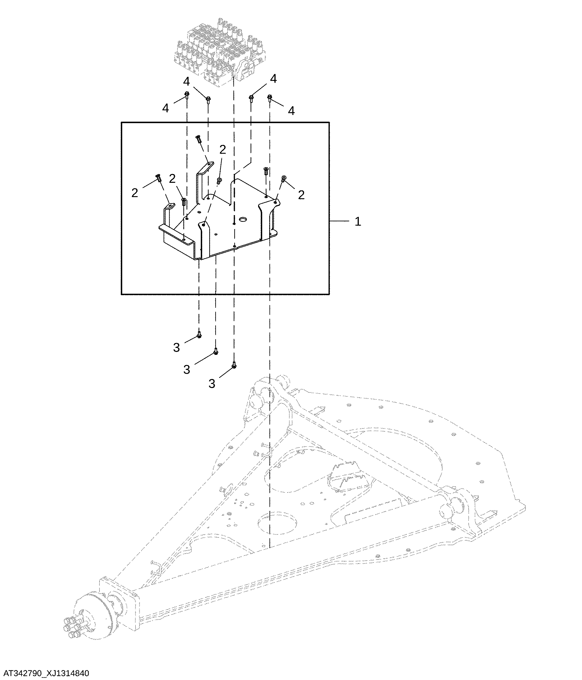 Electrohydraulic Valve Mount, Front, Grade Pro