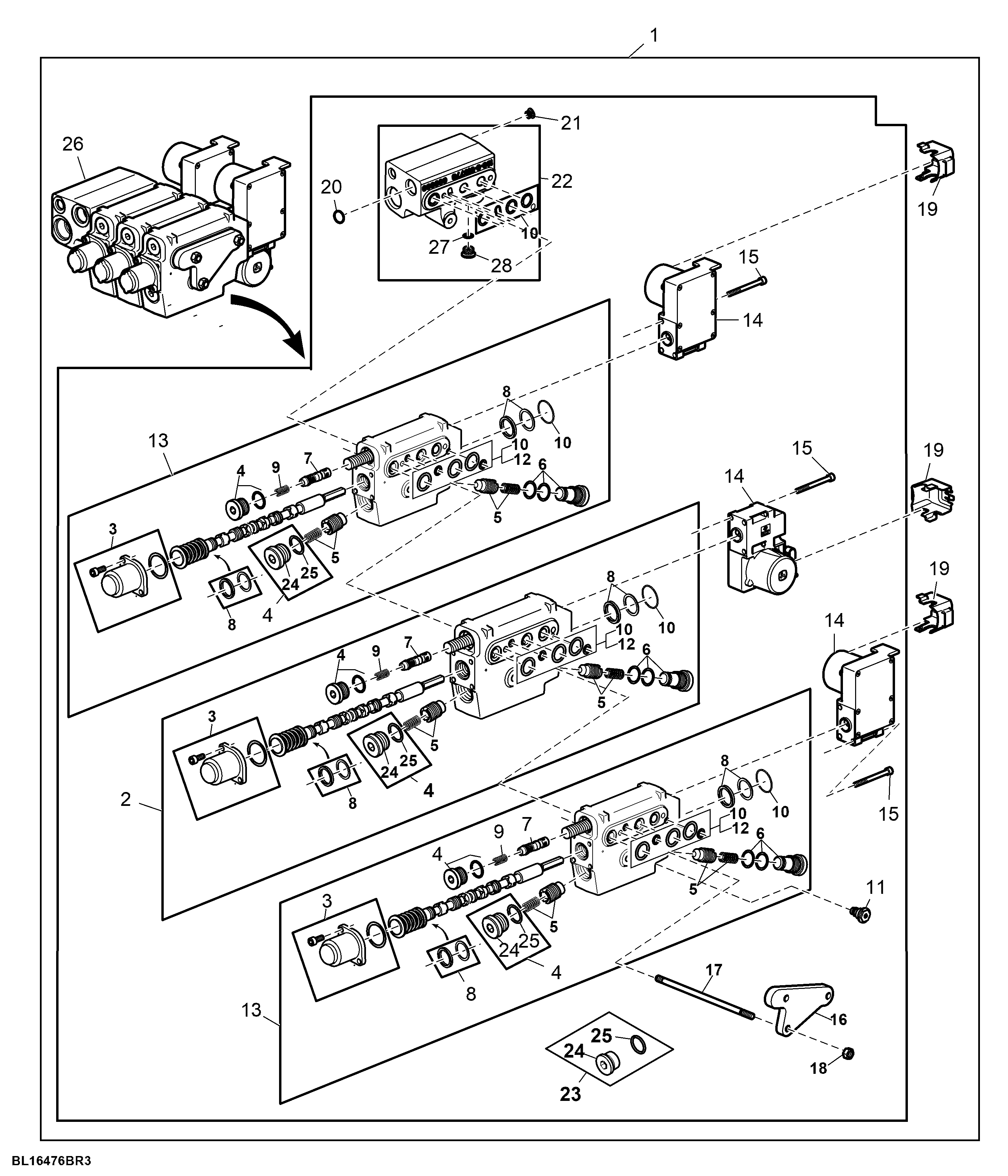 Electrical Midstack SCV, W/ 3 Functions, Attachment