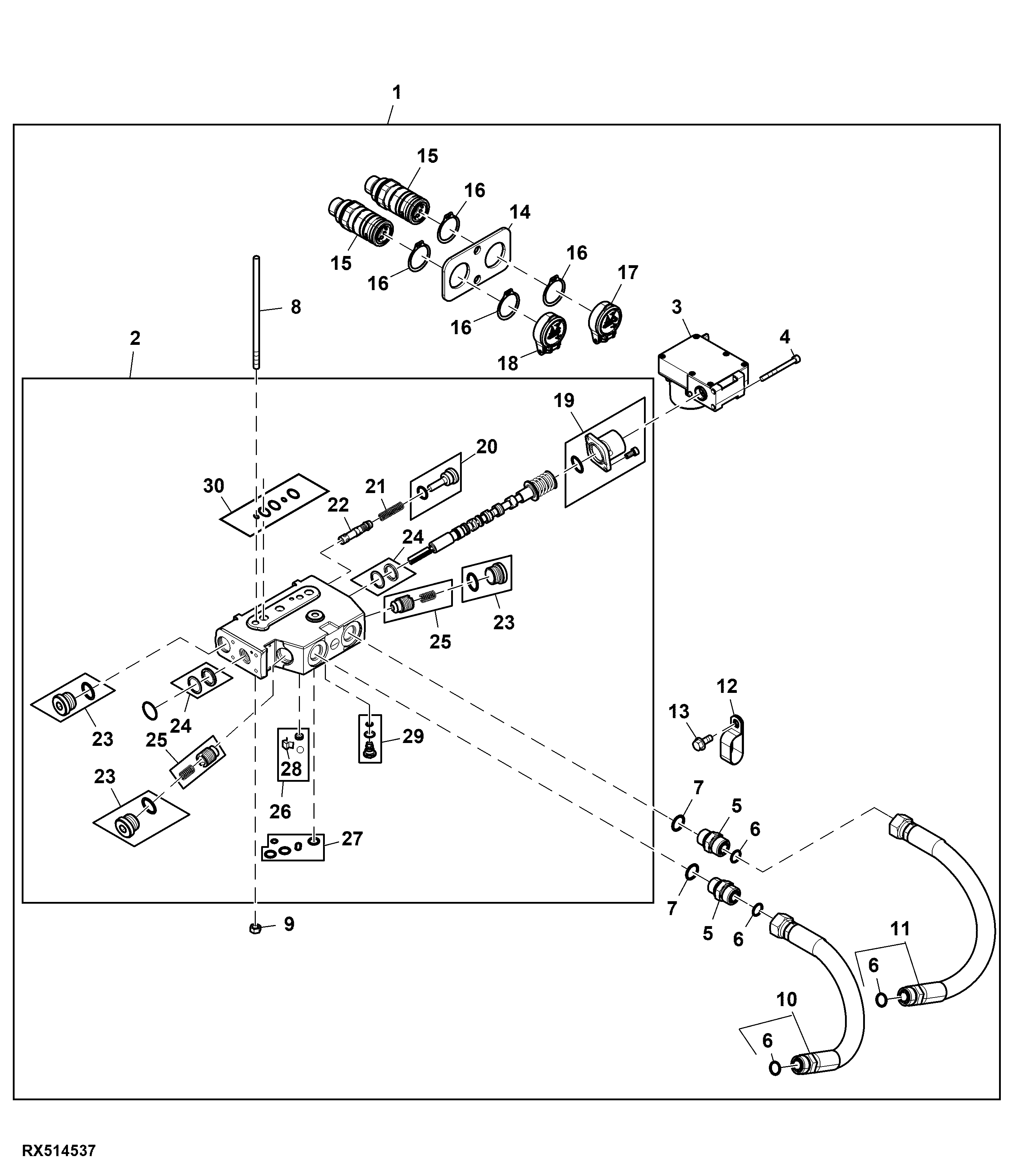 Valve, Add 3rd-SCV, Front Hitch, Attachment