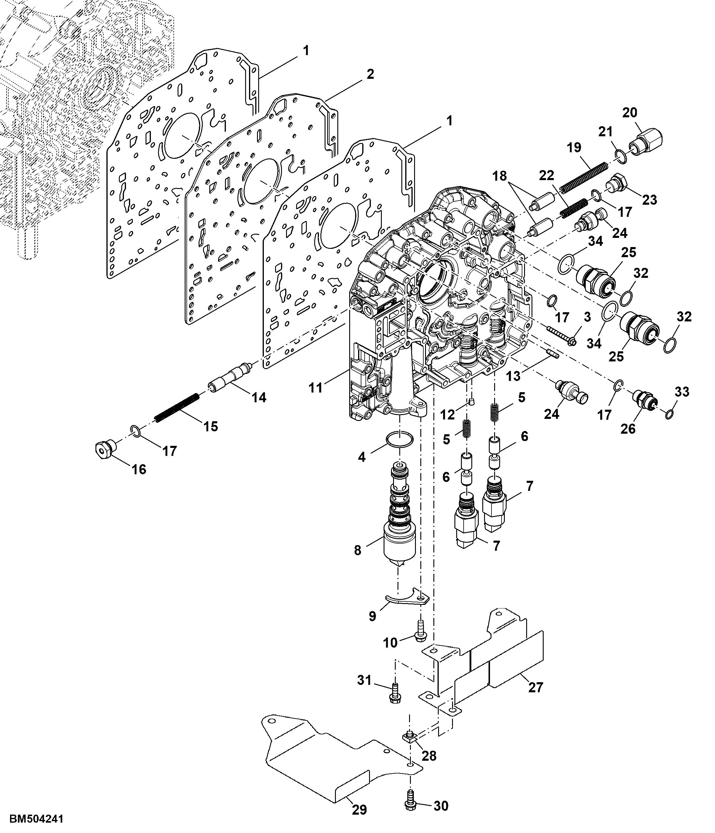 Transmission Control Valve Housing and Valves