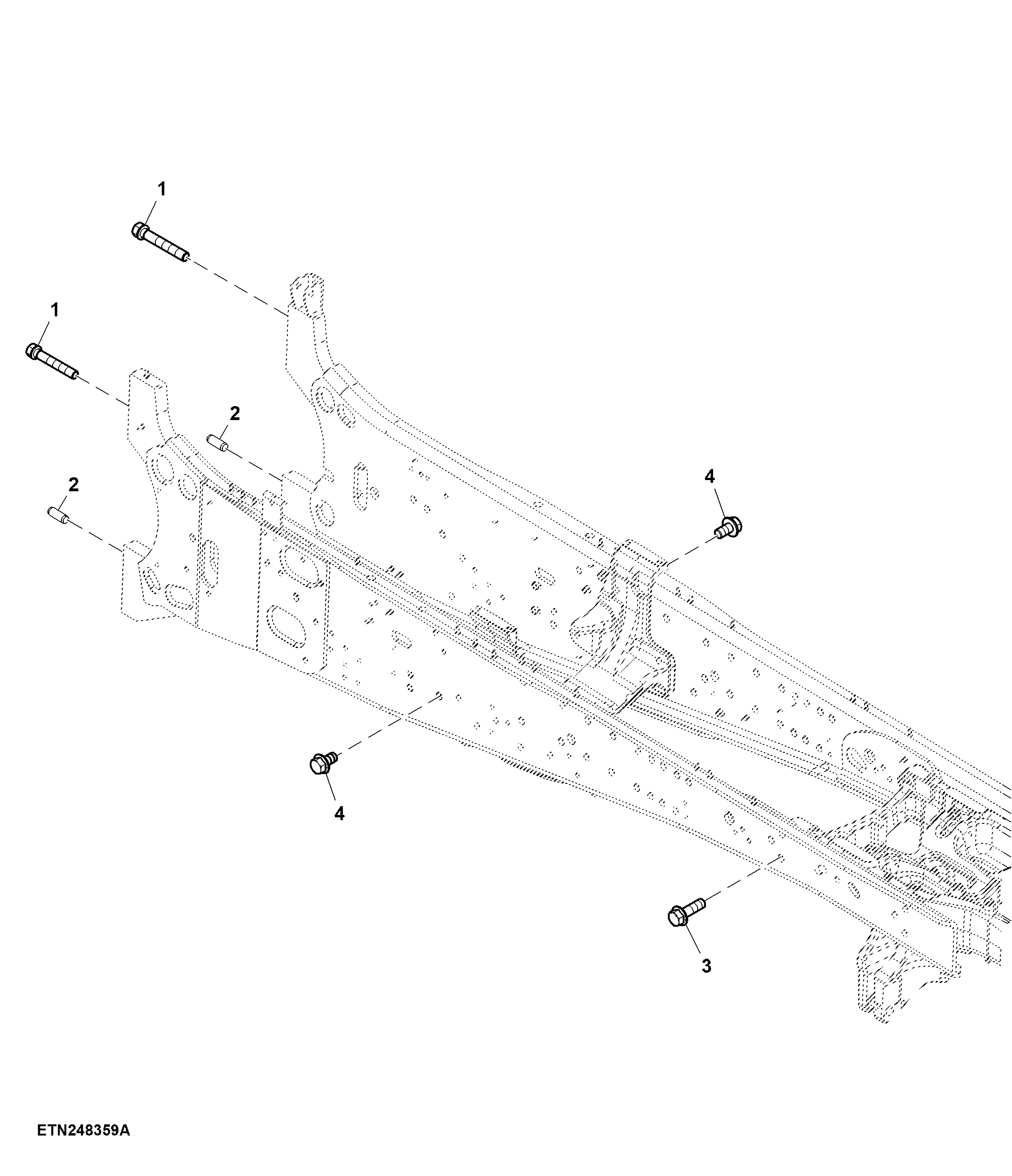 Mounting Parts, Main Frame, W/ Front Hitch, W/ Front Loader