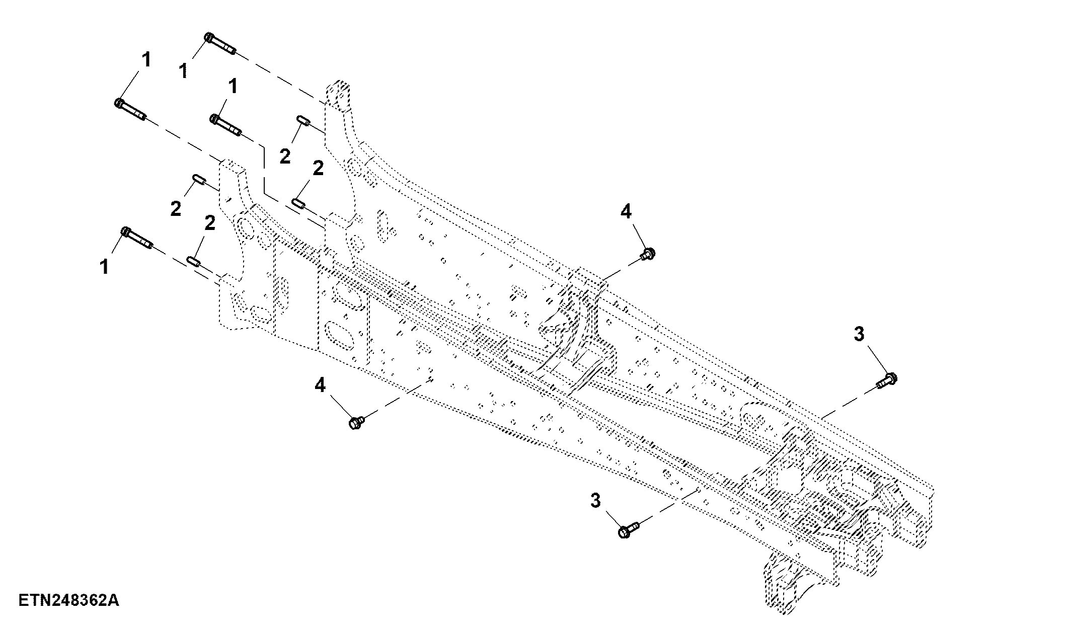 Mounting Parts, Main Frame, W/ Front Hitch, W/ Drawbar