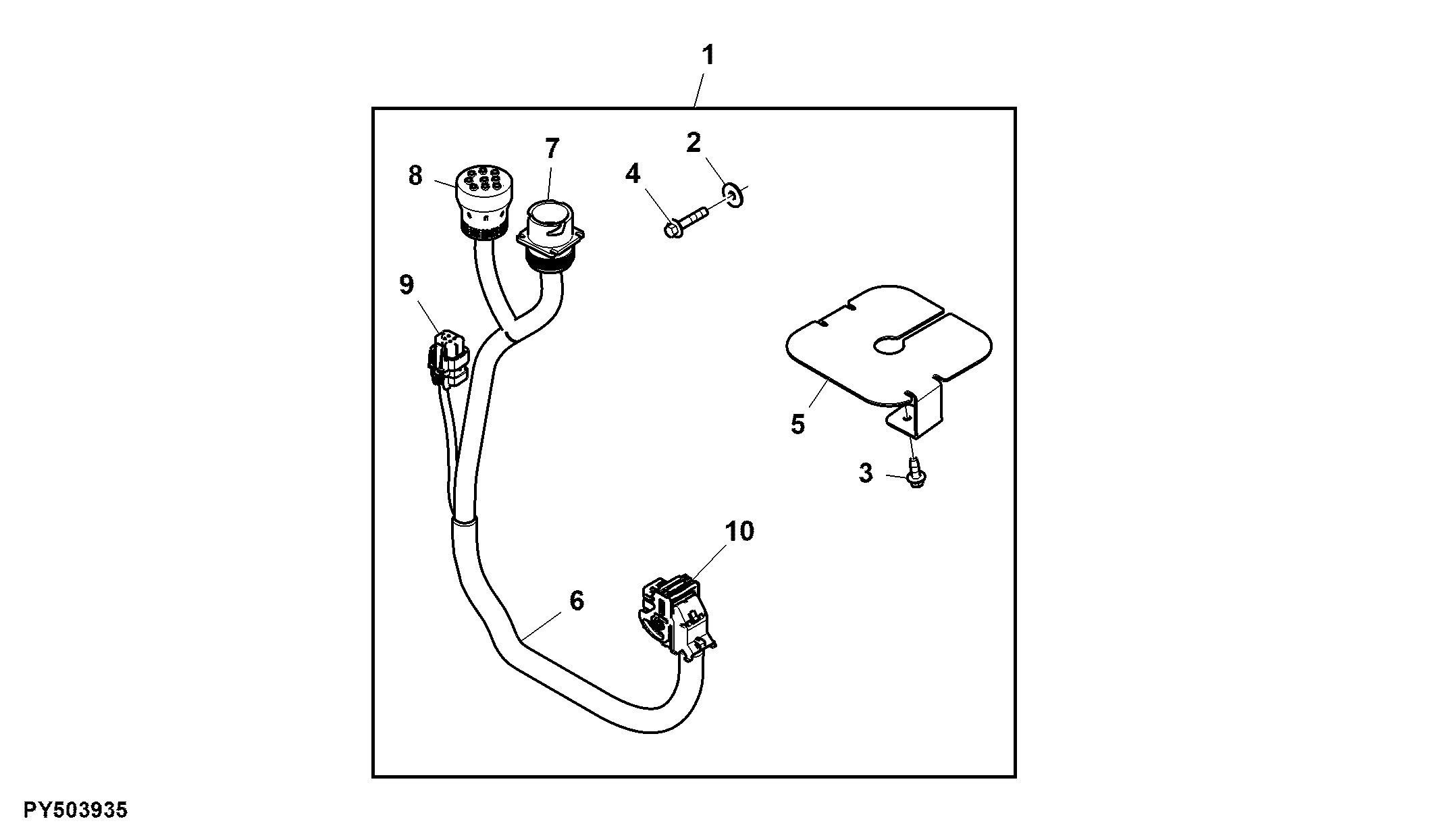 JDLink™ Mounting Parts For 5M FT4 Tractors, Attachment