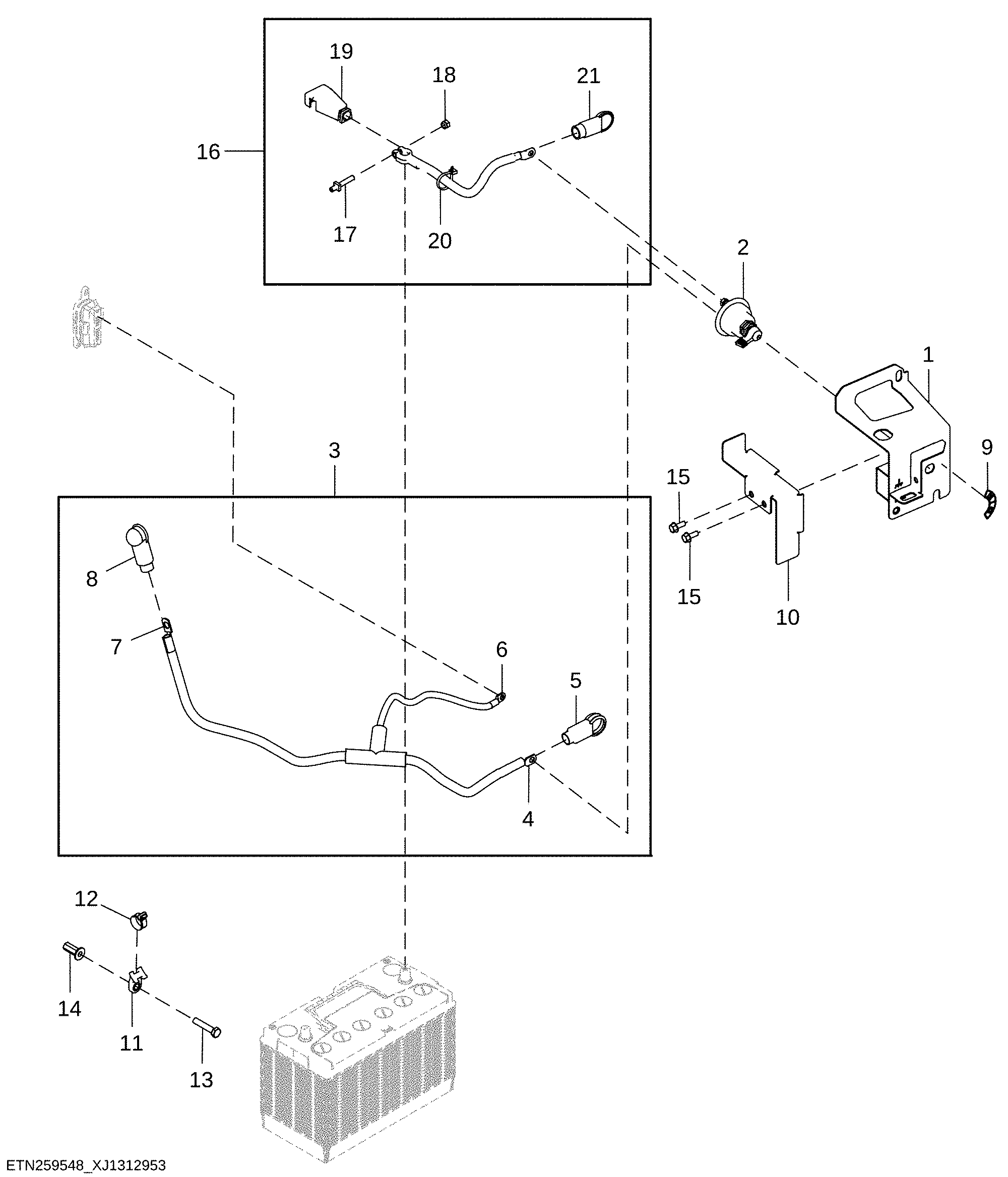 Single Battery Positive Cable with Disconnect (406006 - )