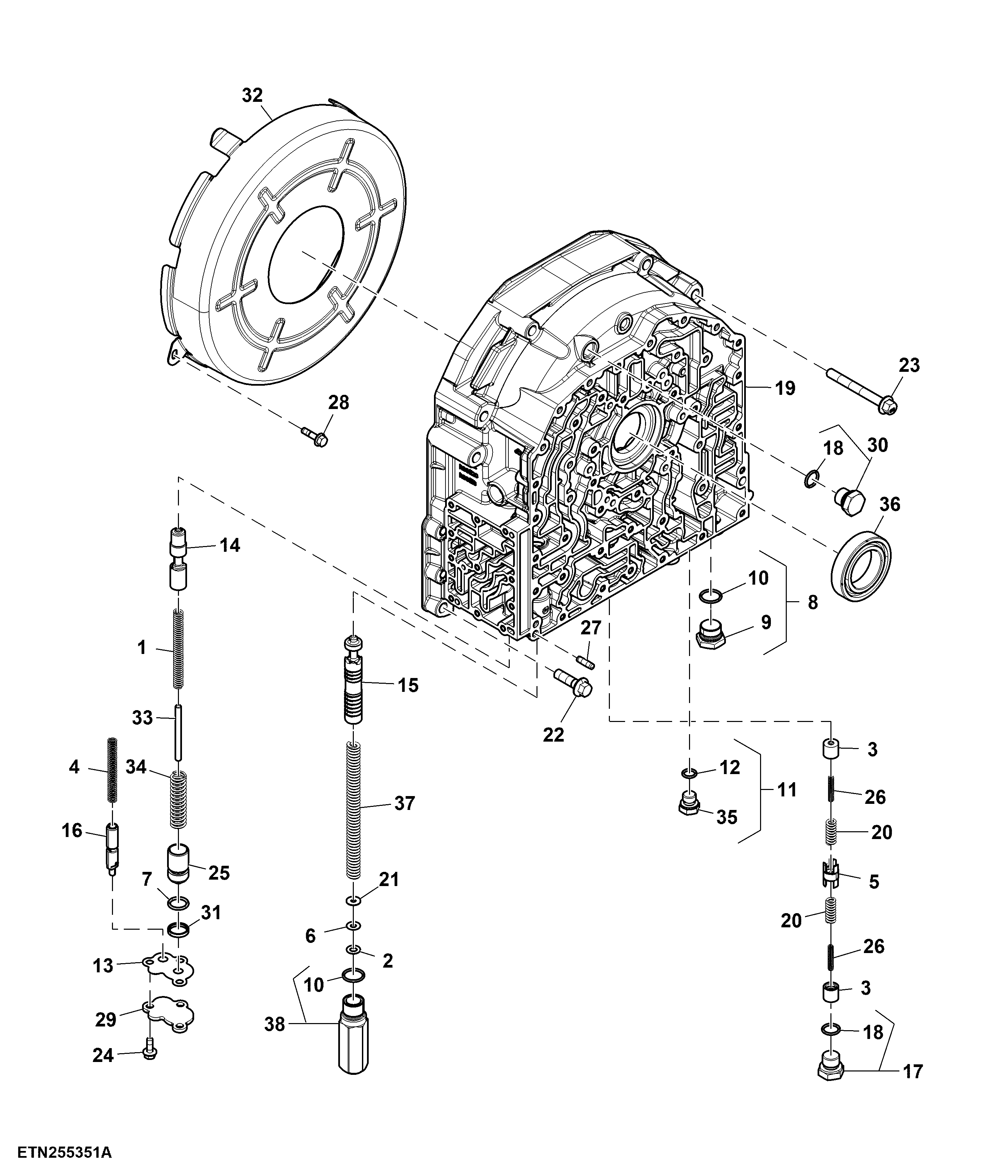 Transmission Front Cover, PowrQuad™ or CommandQuad™