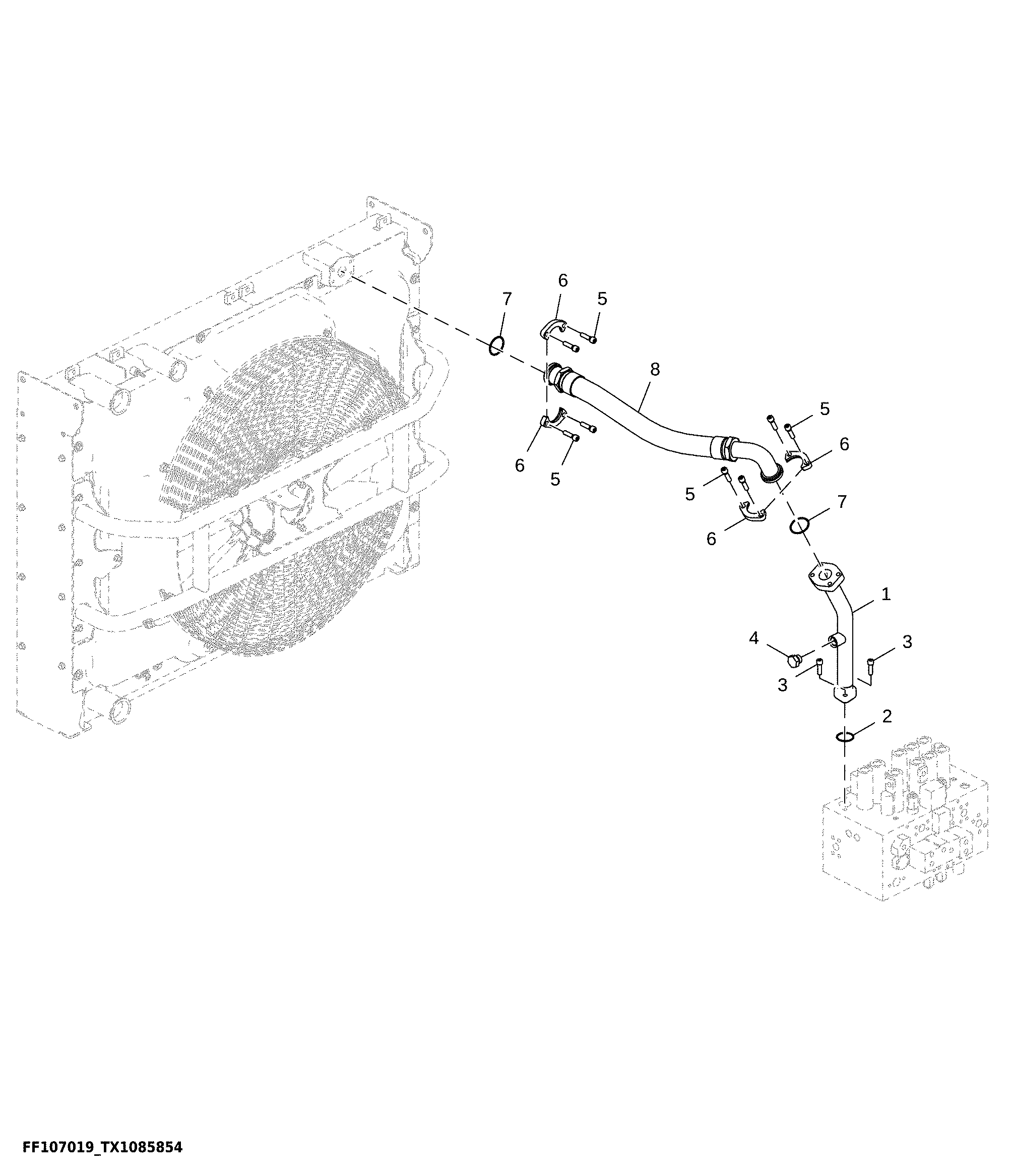 Return Lines, Control Valve to Cooling Package