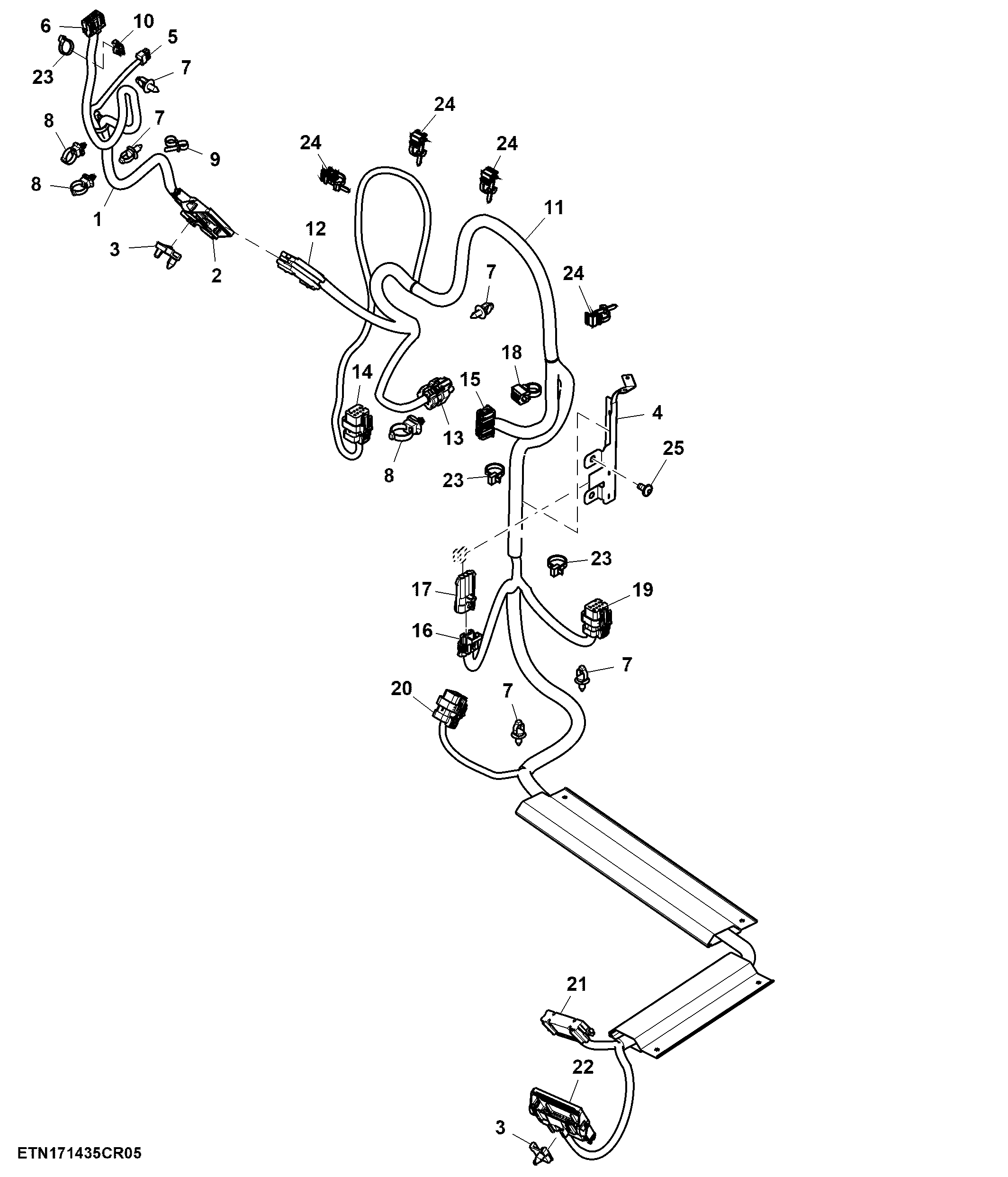 Cab Wiring Harness, Front Control Support, AutoTrac™