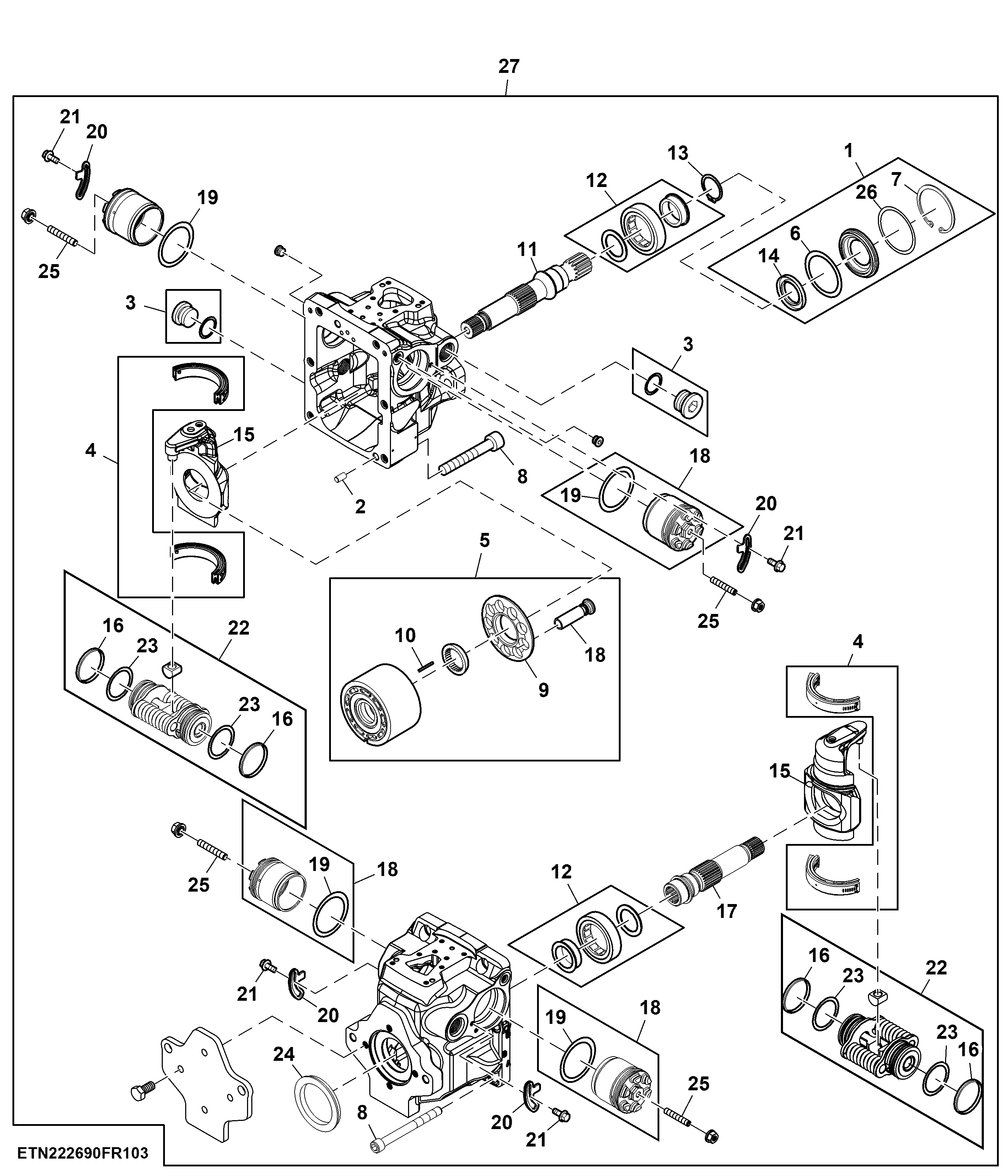 Main Center and Rear Feed Pump Components (1/2)