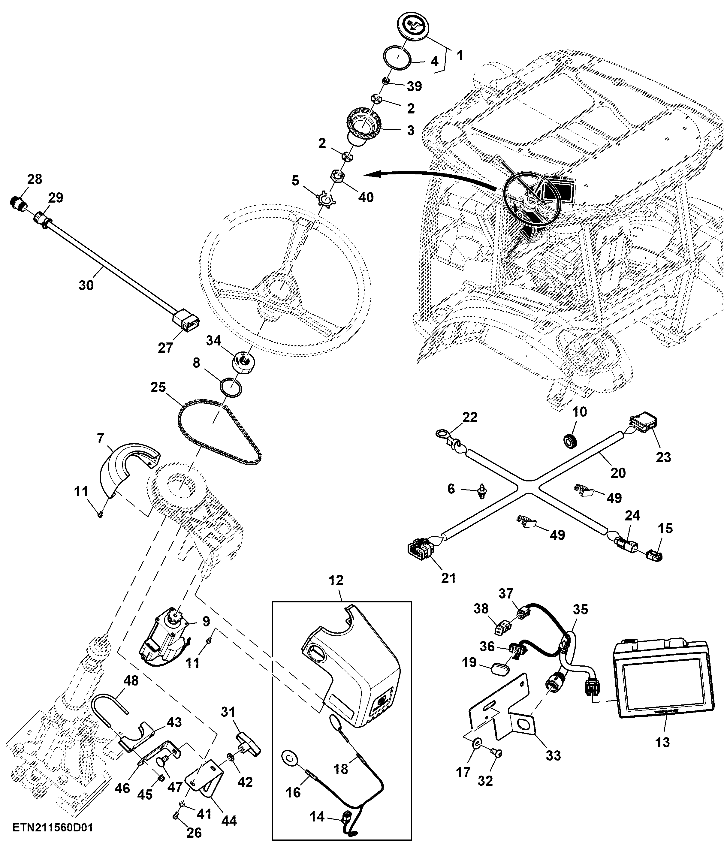 Steering Controls, W/ Display Module 4240, 9X3