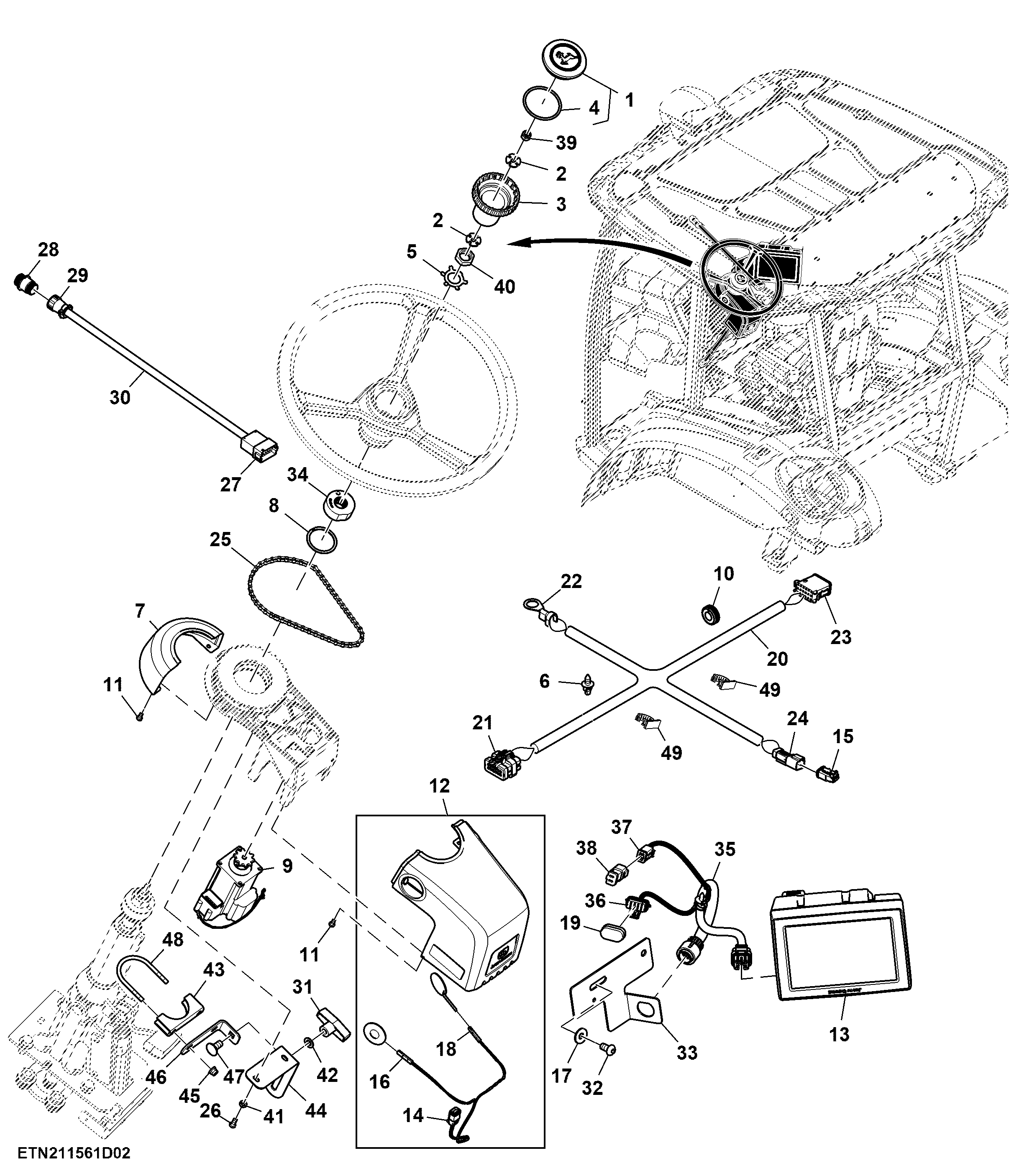 Steering Controls, W/ Display Module 4640, 9X3