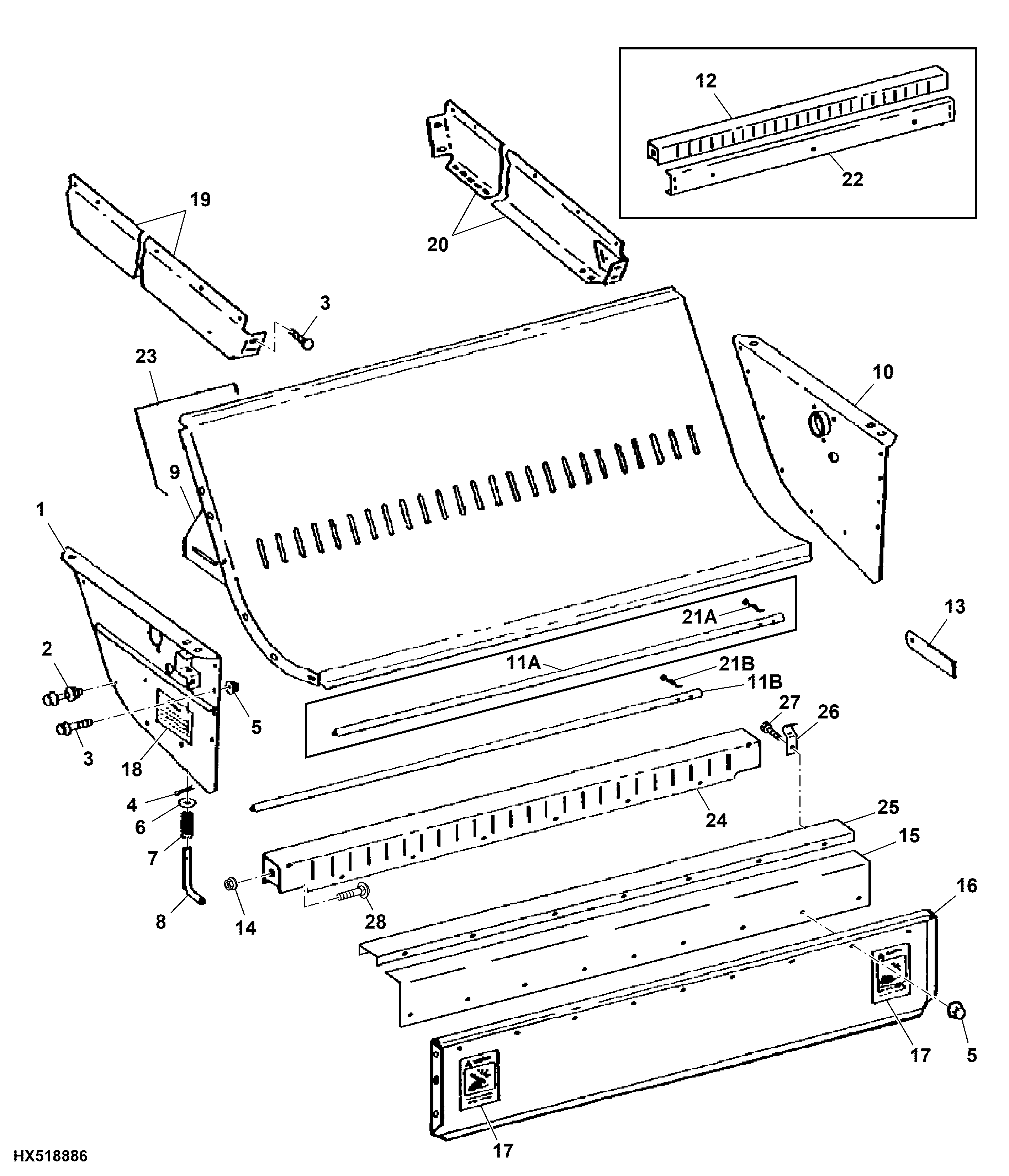 Straw Chopper Housing and Knifebank (650301 - )