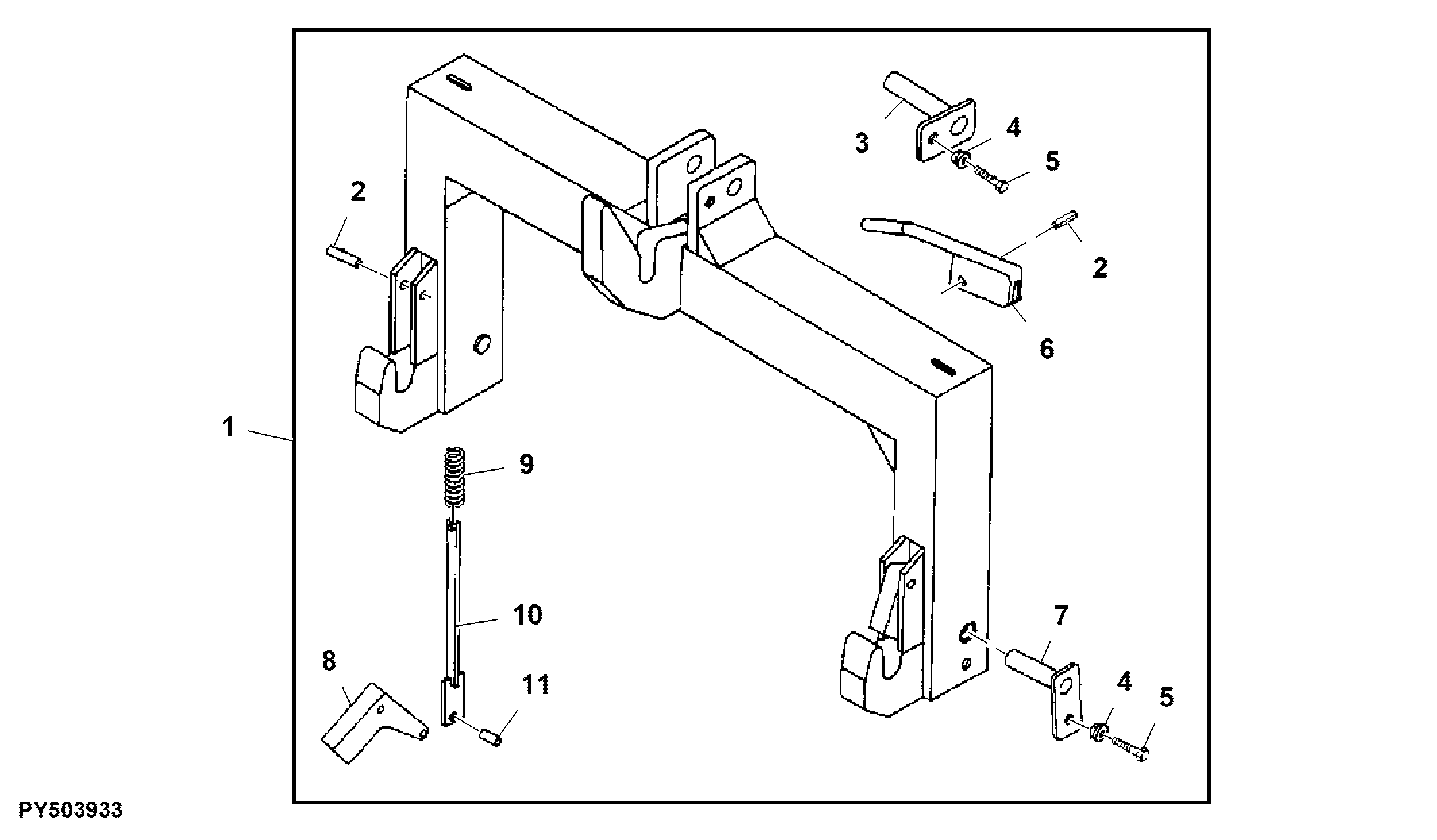 Quick Coupler Hitch, Category II, Attachment